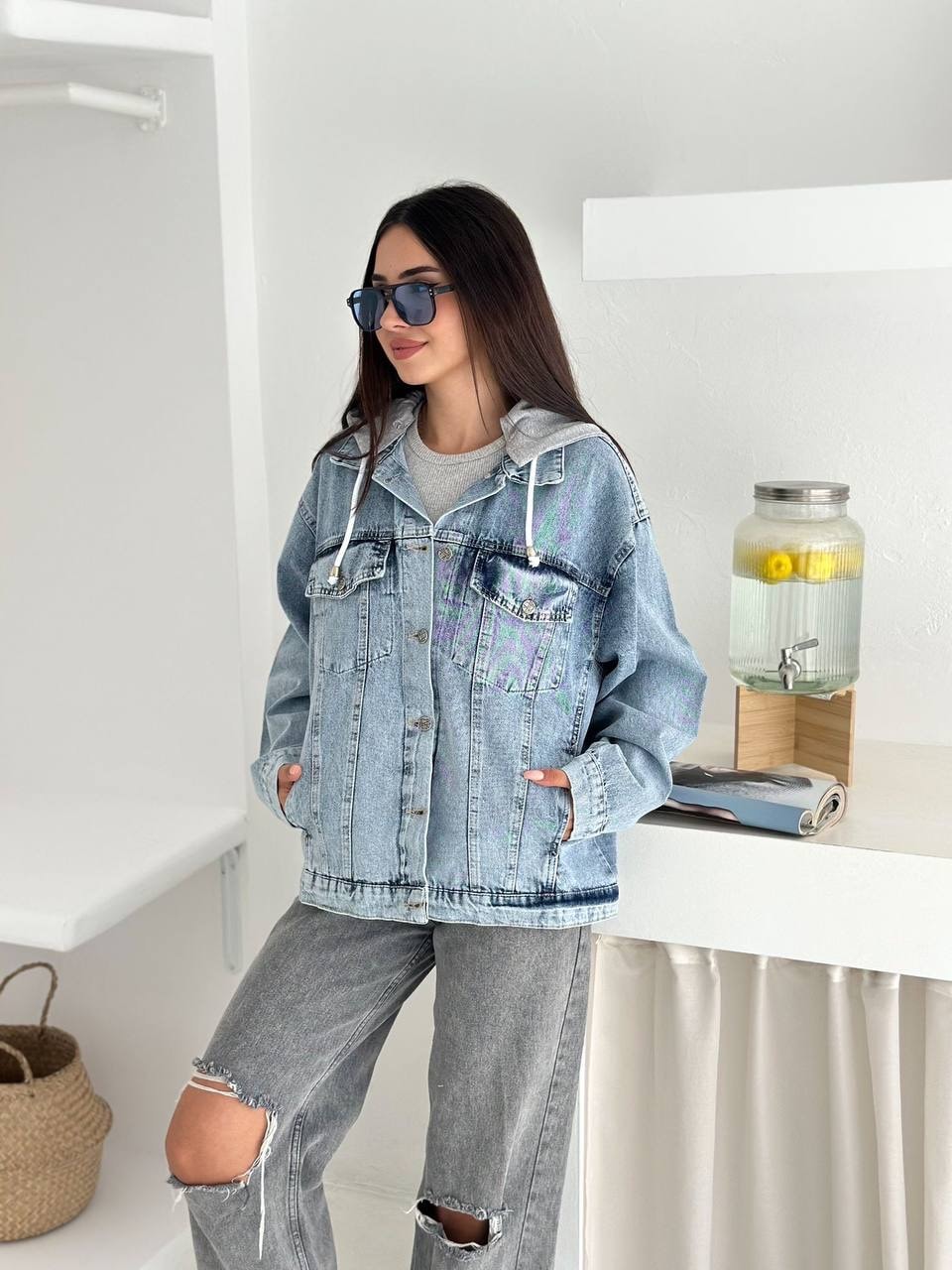 OVERSİZE KAPÜŞONLU CEPLİ GÖMLEK CEKET NOA2146