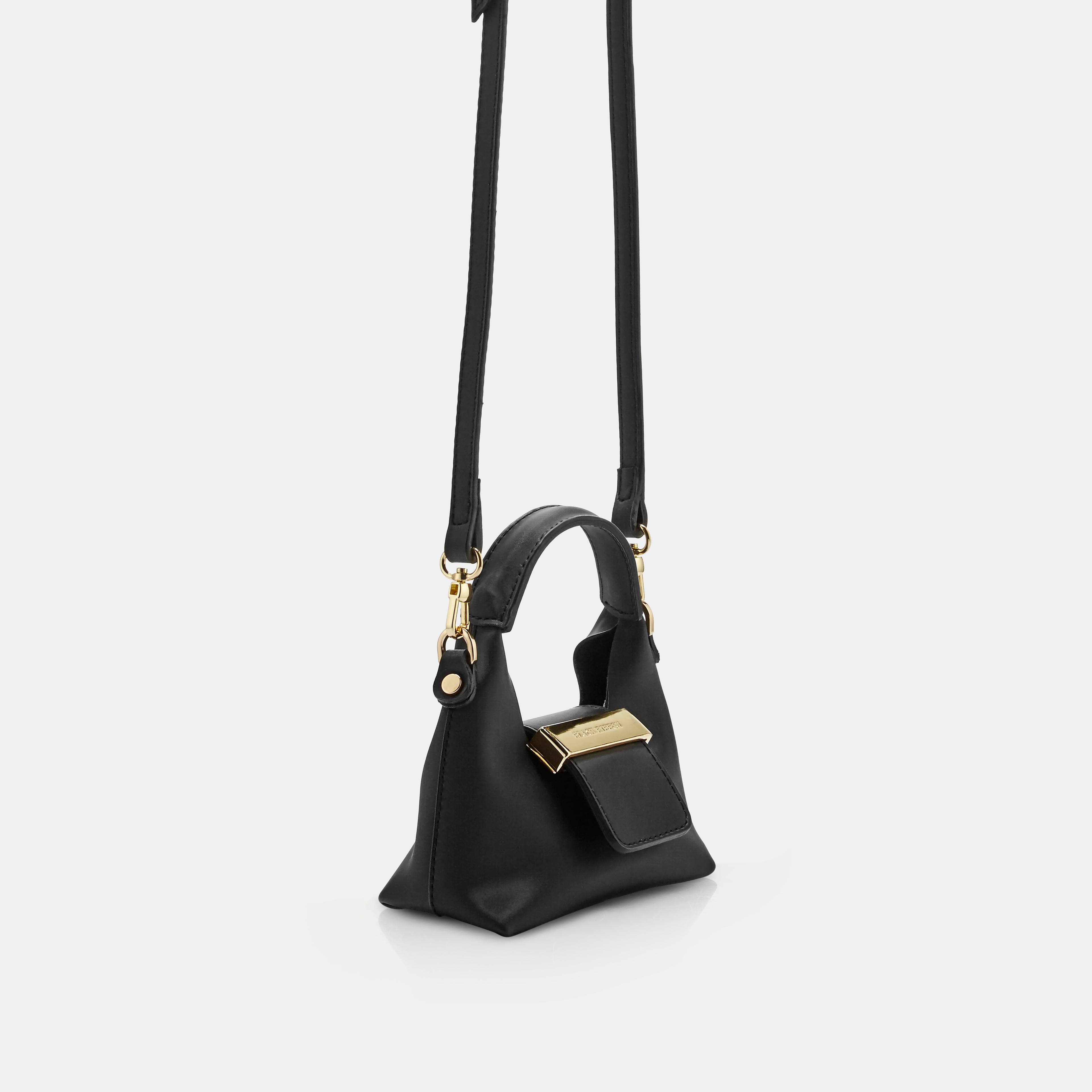 Victoria Micro Hand and Shoulder Bag - Satin Black