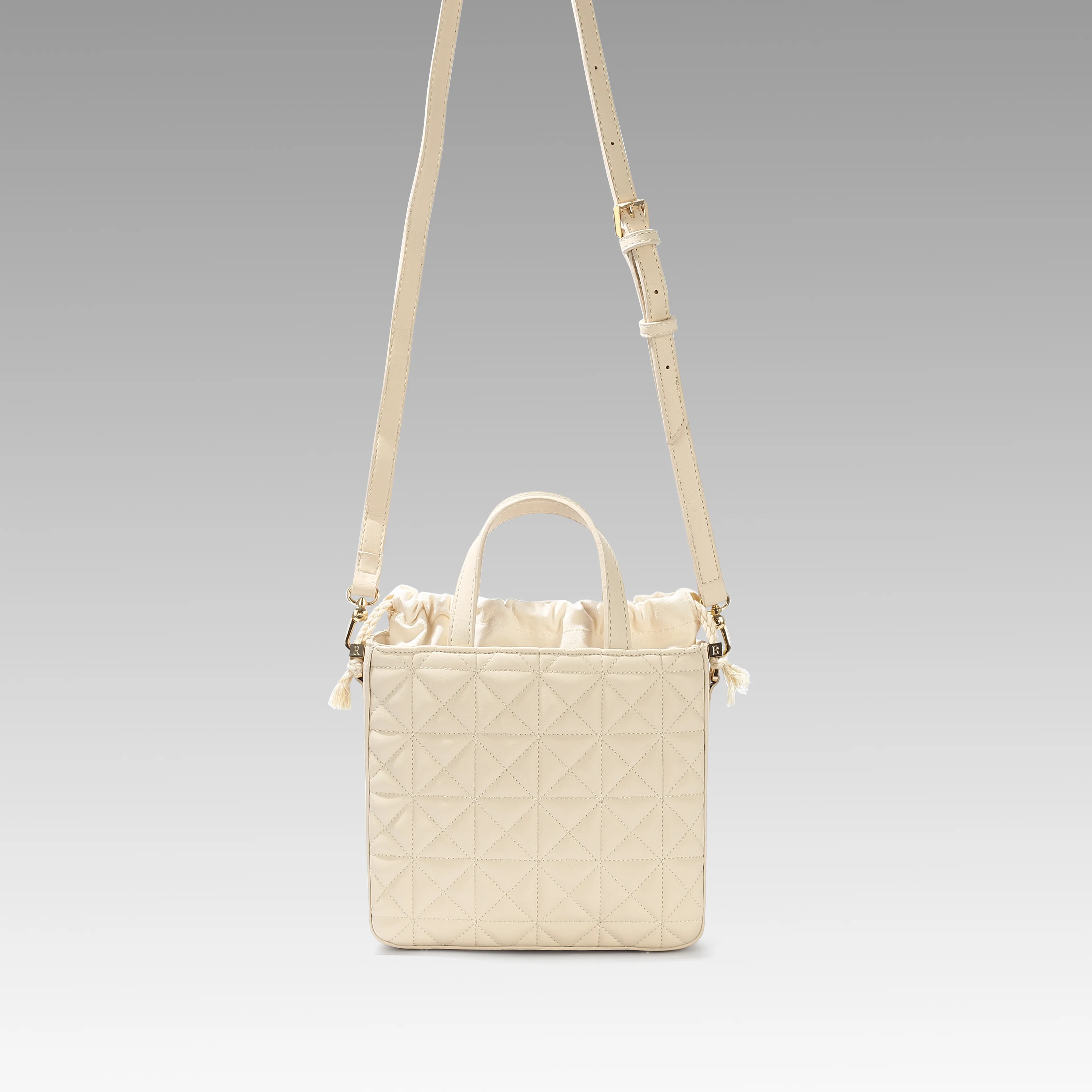 Kelly Kolon Saplı Çapraz Çanta - Krem