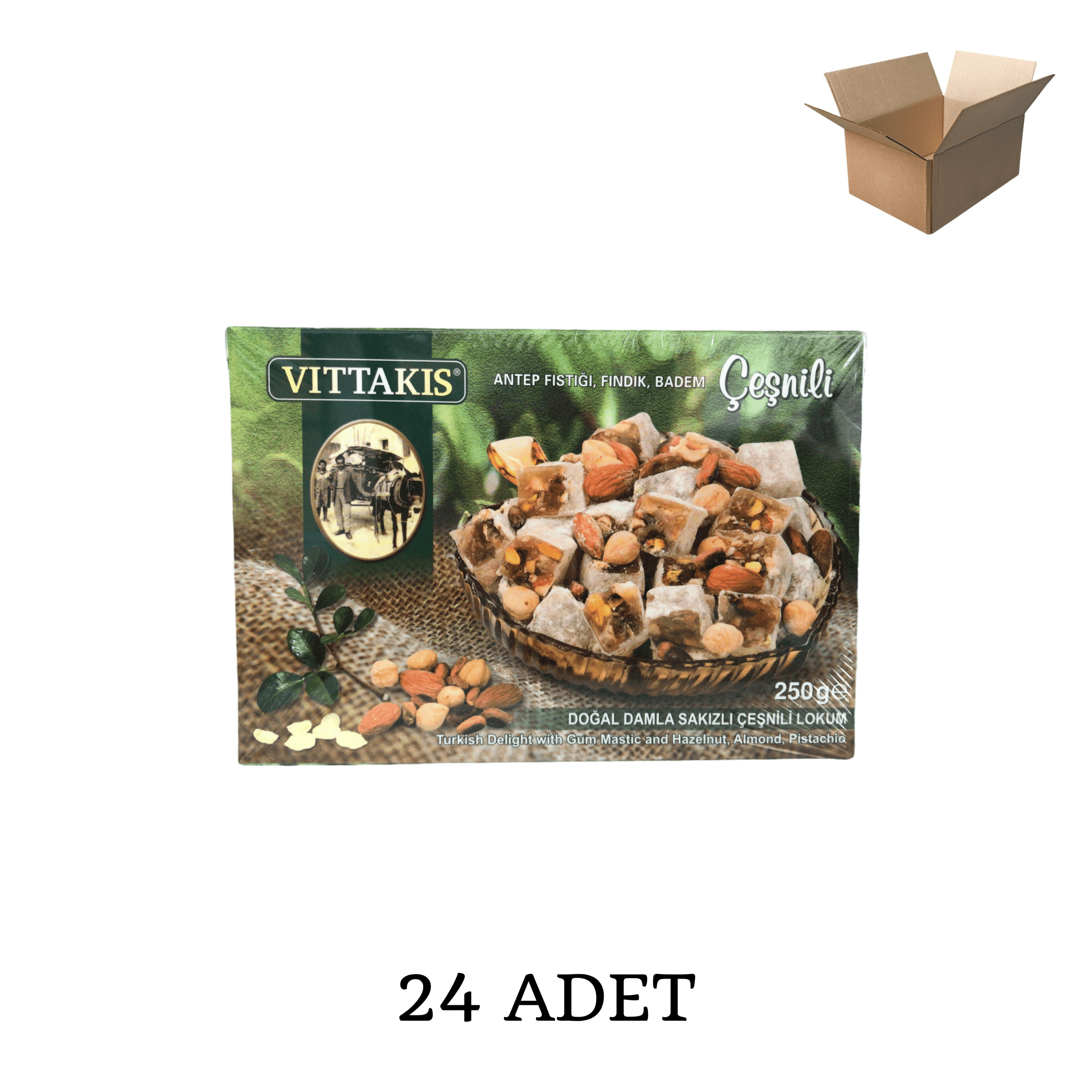 Doğal Damla Sakızlı (Çeşnili) Lokum 250 gr- Koli İçi 24'lü