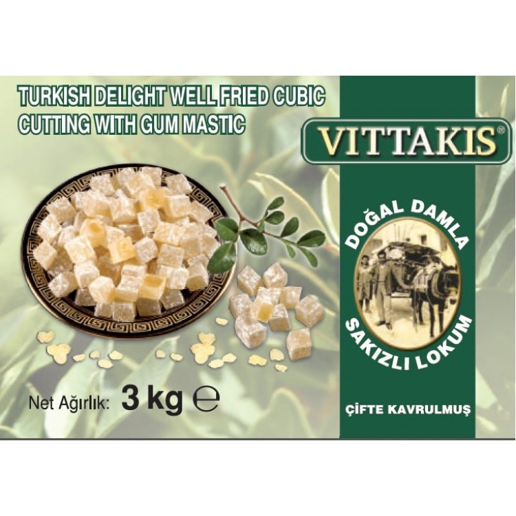 Doğal Damla Sakızlı Çifte Kavrulmuş Lokum 3 kg. (B)