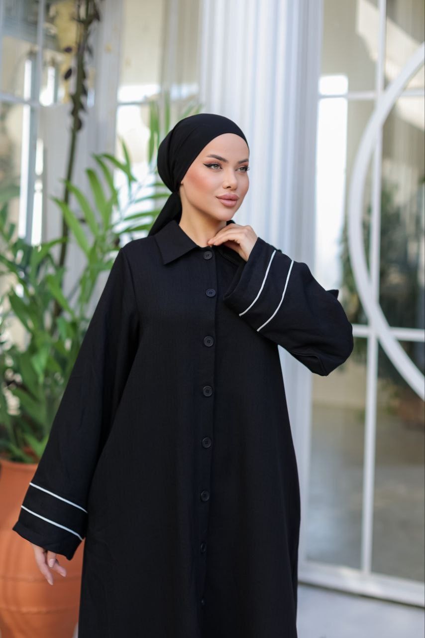 Ankanoor Tam Boy Düğmeli Kolu Biyeli Ferace Anka252425