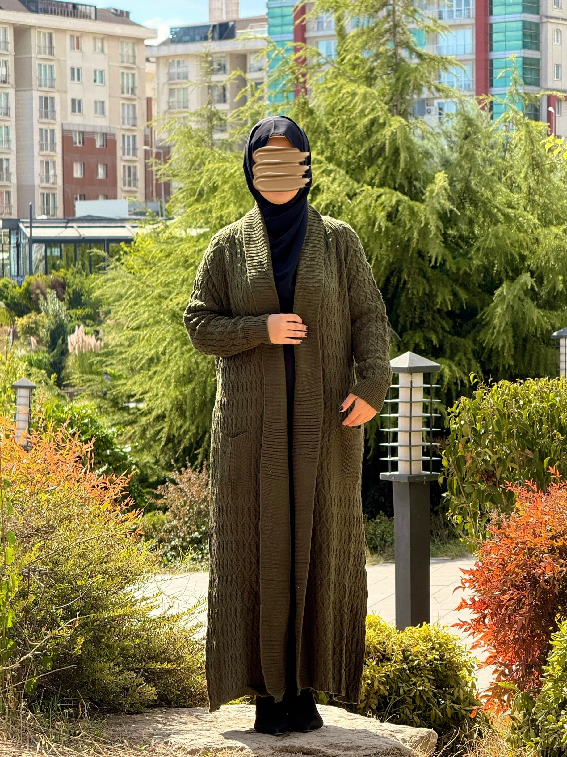 Ankanoor Triko Şal Yaka Hırka ANKA252006 - haki