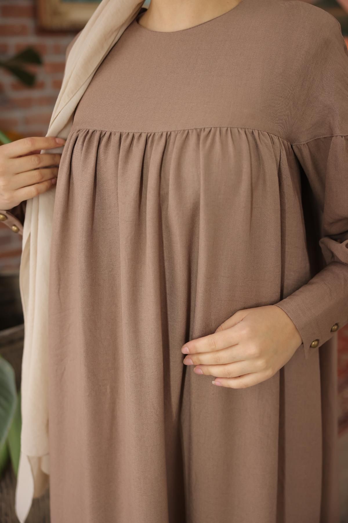Ankanoor Çift Bantlı Salaş Elbise Anka255069