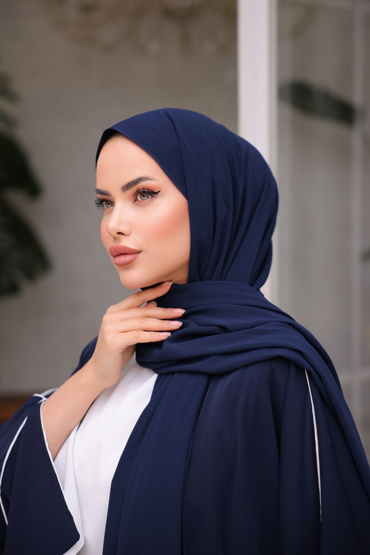 Ankanoor Medine Ipeği Şal Anka255030 - laci̇vert