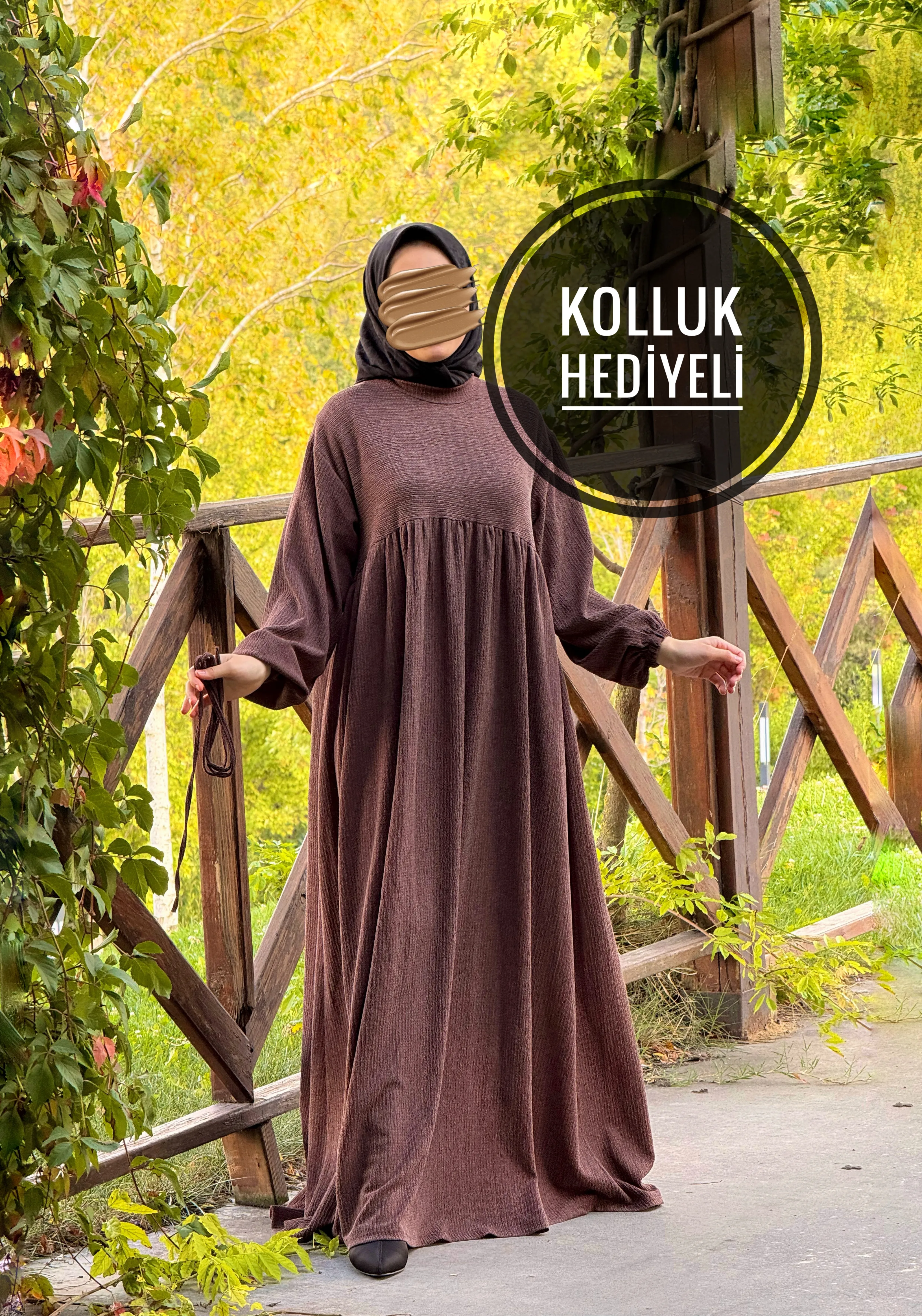 Ankanoor Robalı Oversize Örme Elbise ANKA255110 - kahve
