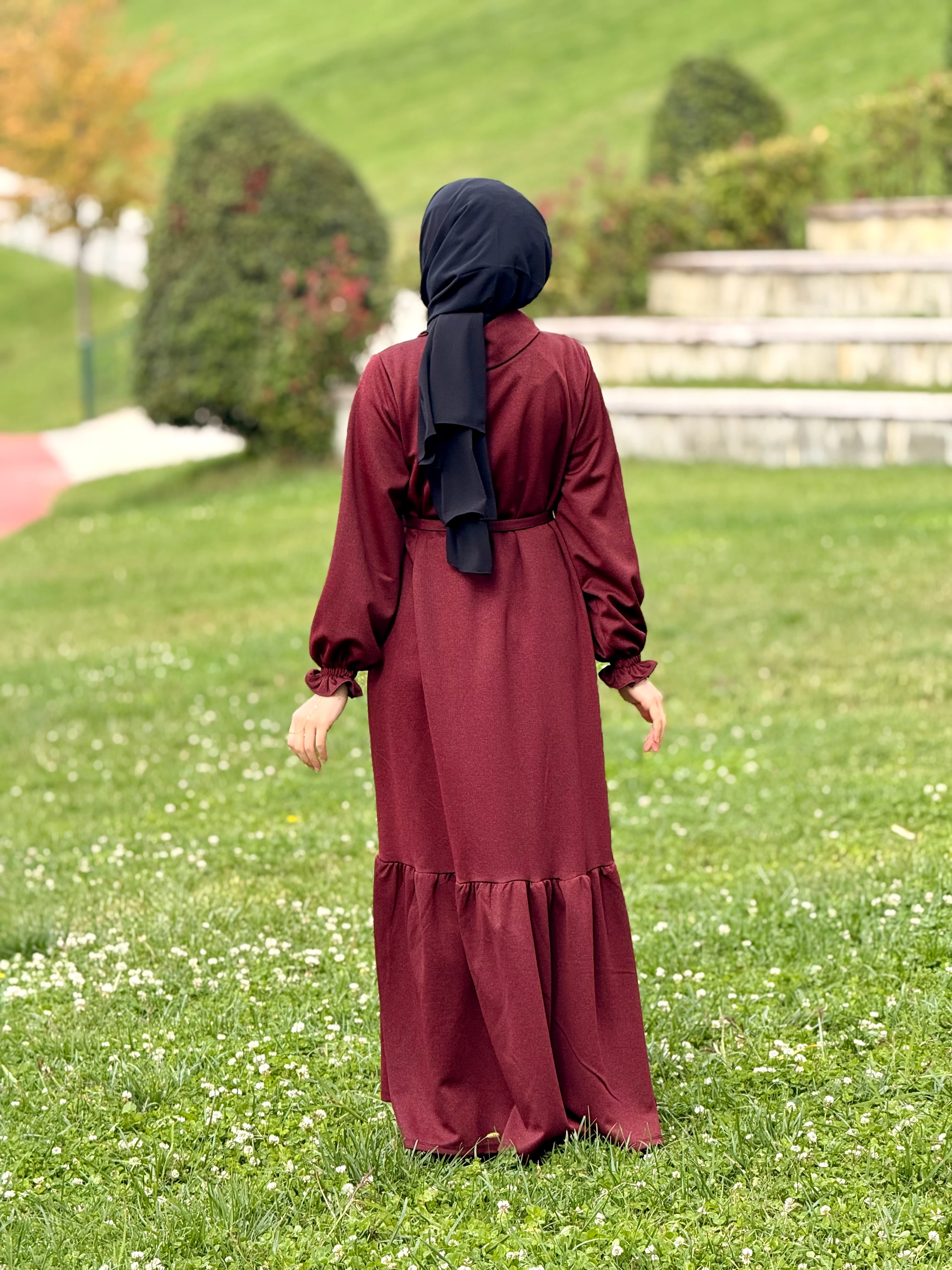 Ankanoor Anvelop Yandan Düğmeli Örme Elbise ANKA255113