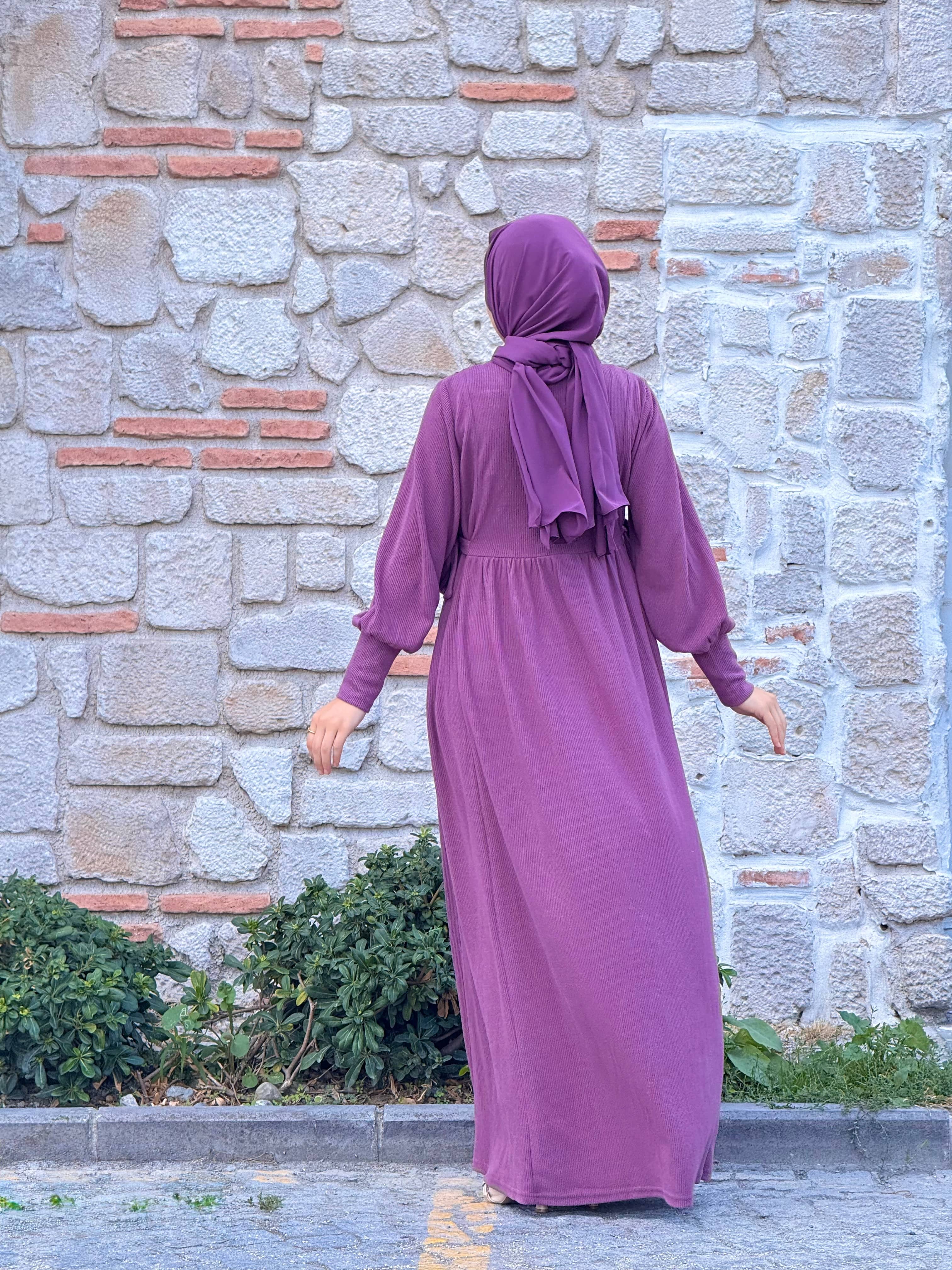 Ankanoor Yandan Bağlamalı Dantelli Örme Elbise Anka255105