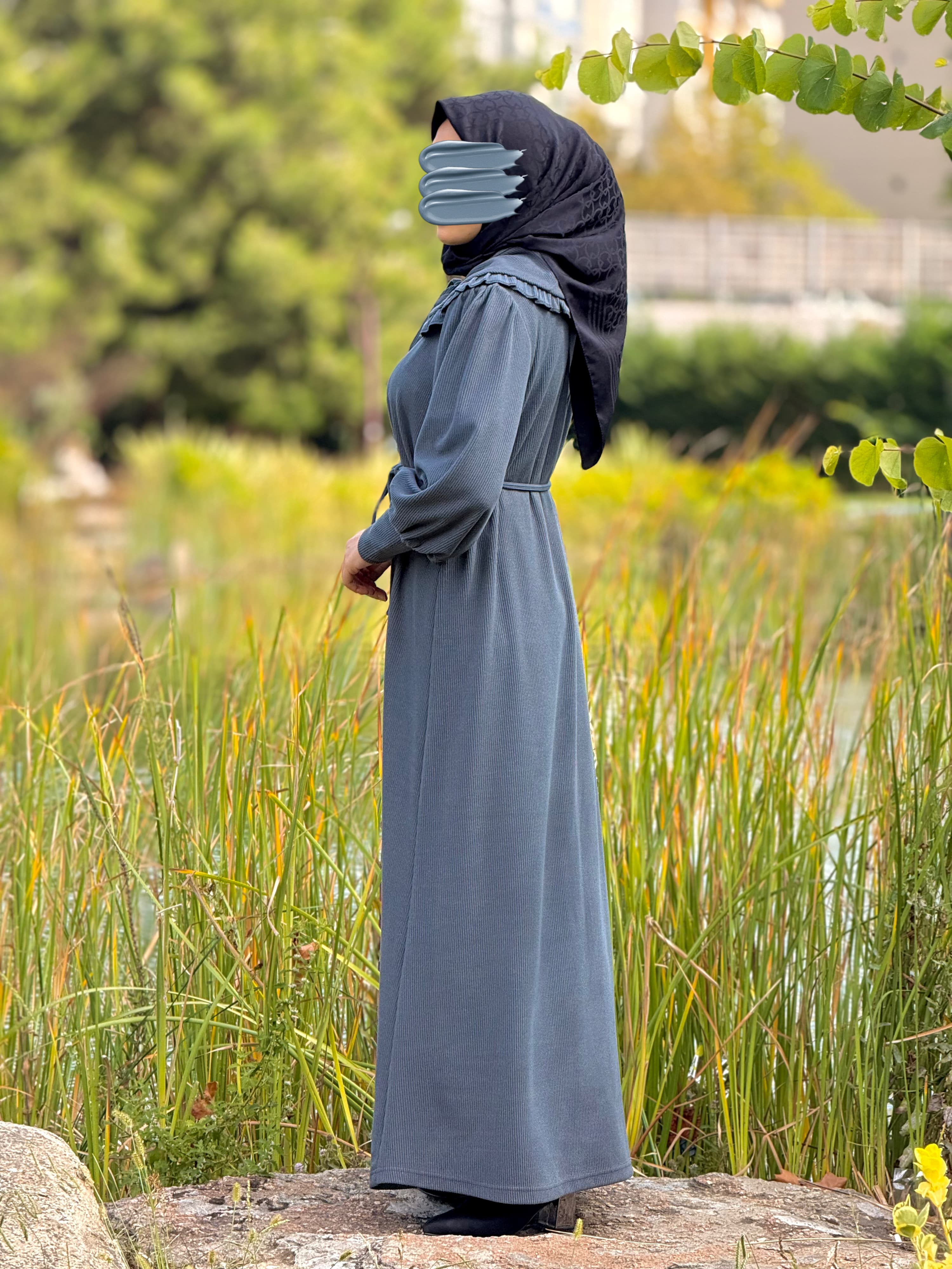 Ankanoor Seyyar Bebe Yakalı Örme Elbise ANKA255106