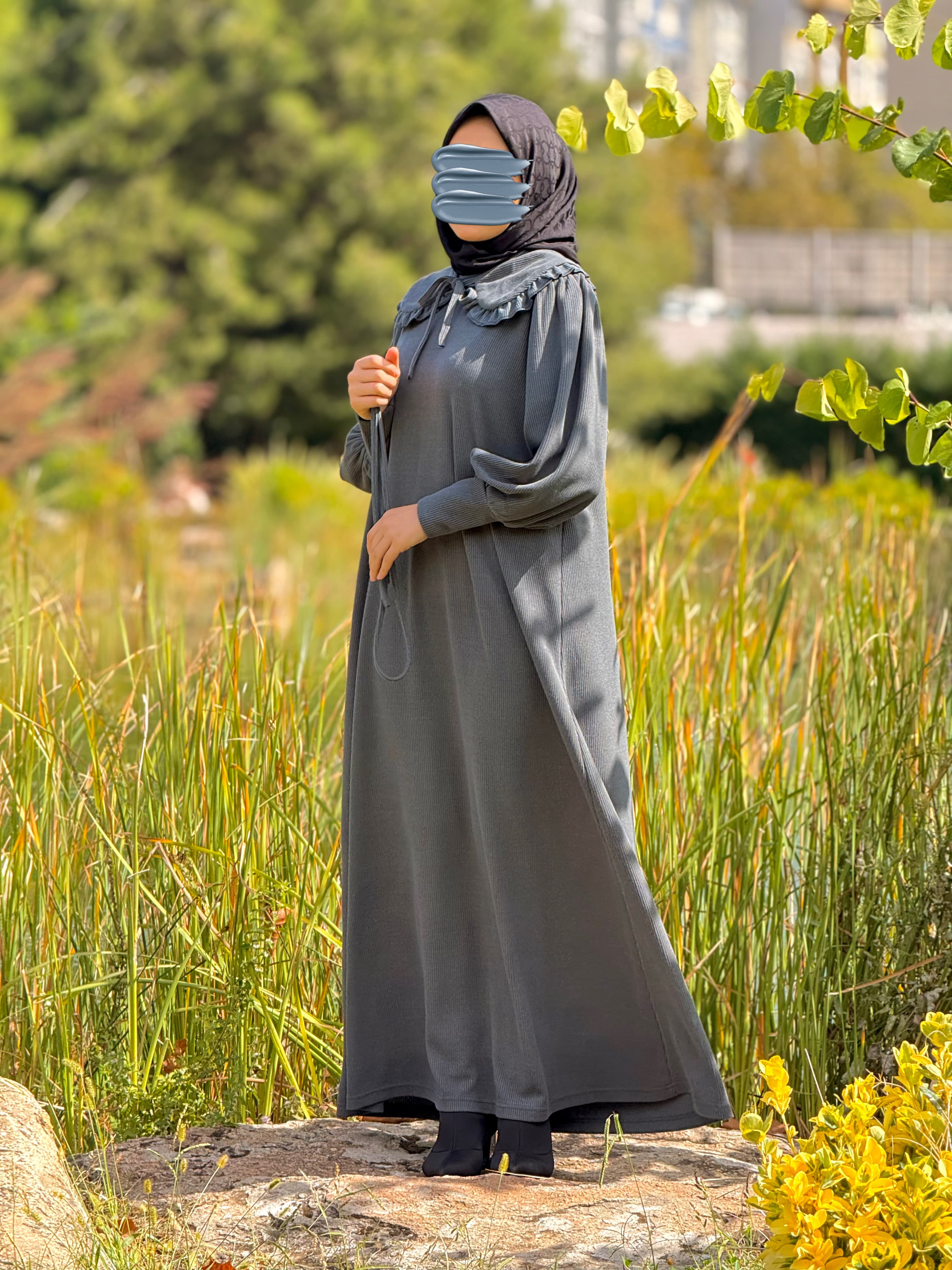 Ankanoor Seyyar Bebe Yakalı Örme Elbise ANKA255106