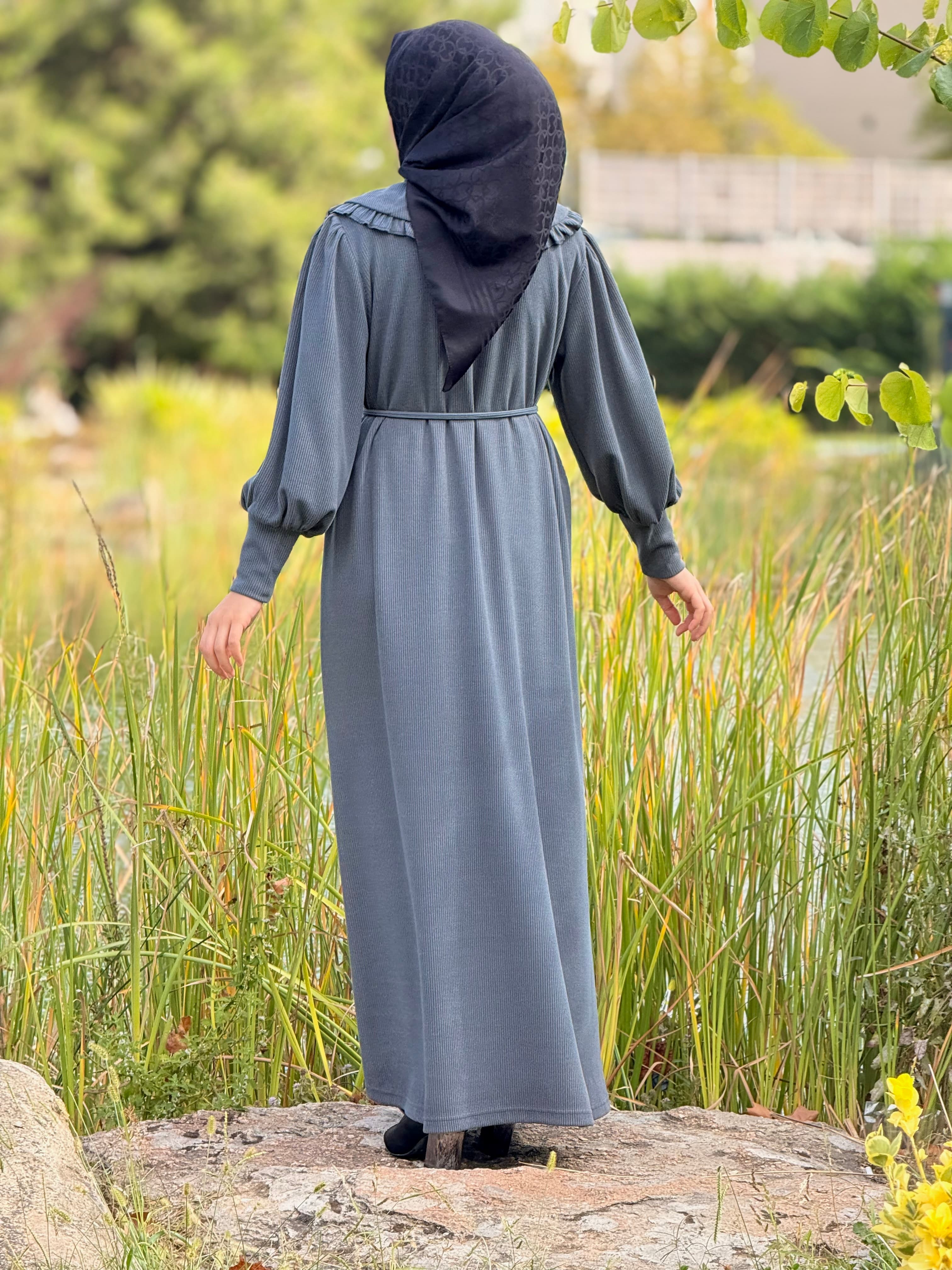 Ankanoor Seyyar Bebe Yakalı Örme Elbise ANKA255106