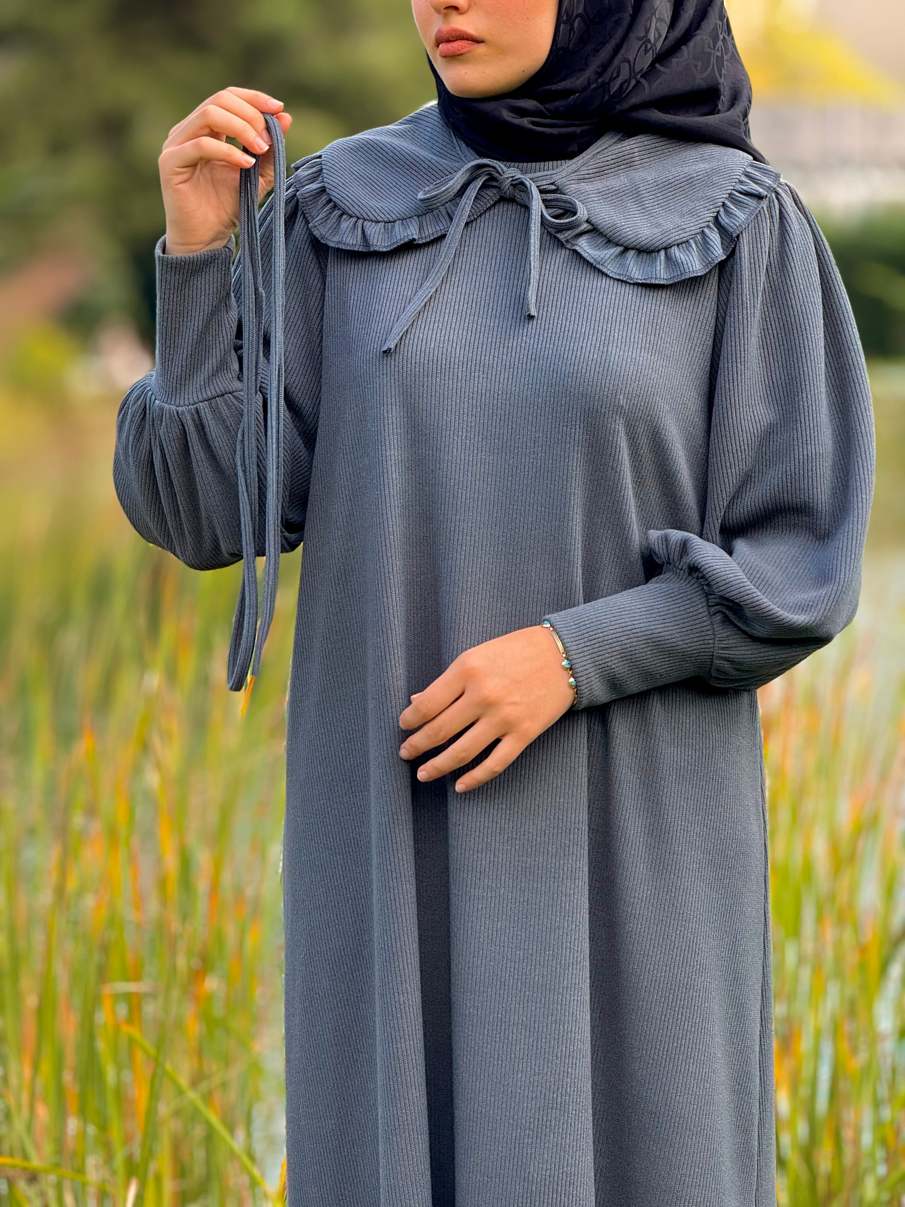Ankanoor Seyyar Bebe Yakalı Örme Elbise ANKA255106