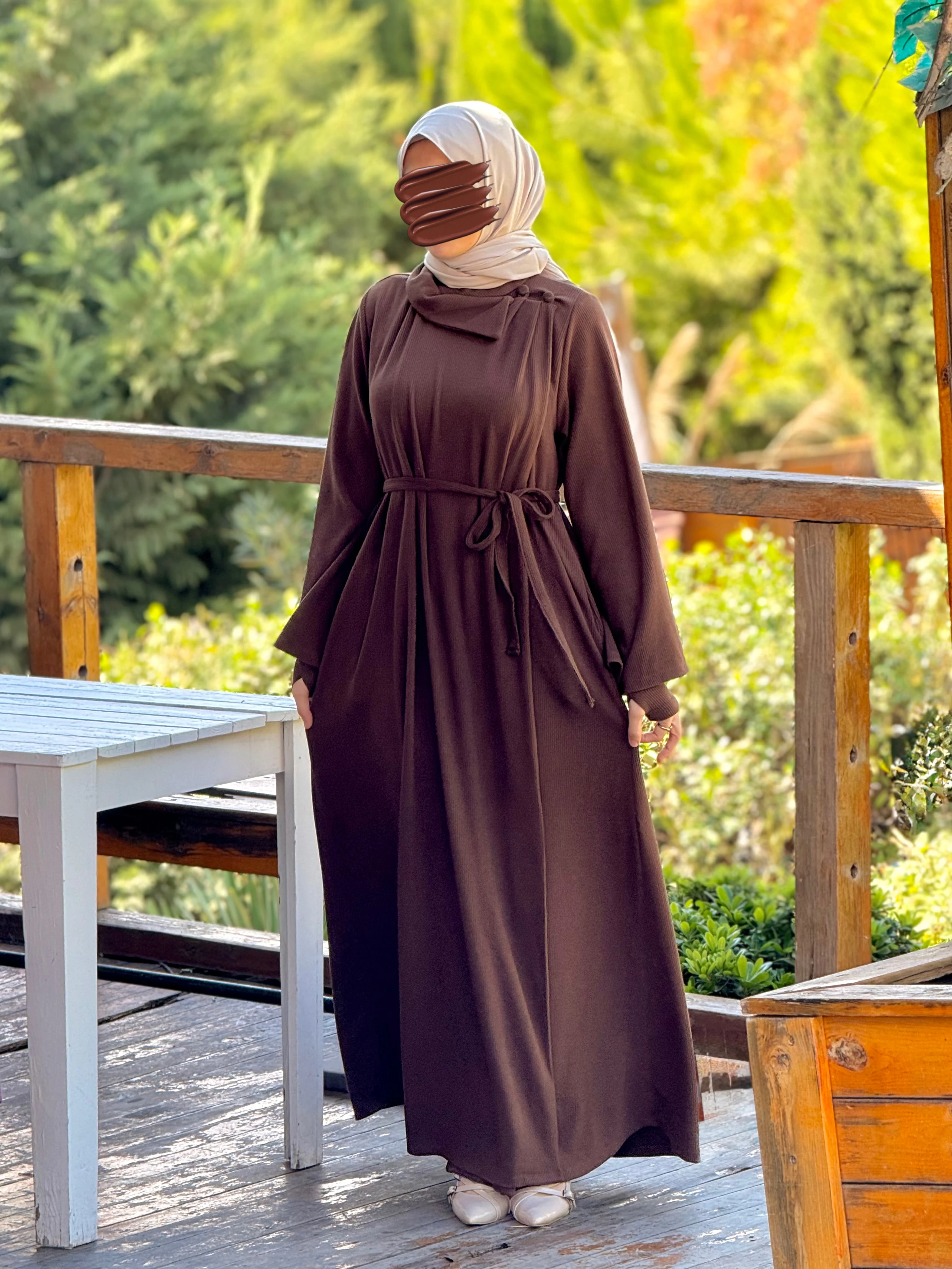 Ankanoor Anvelop Kolluklu Örme Ferace&Elbise Anka255103