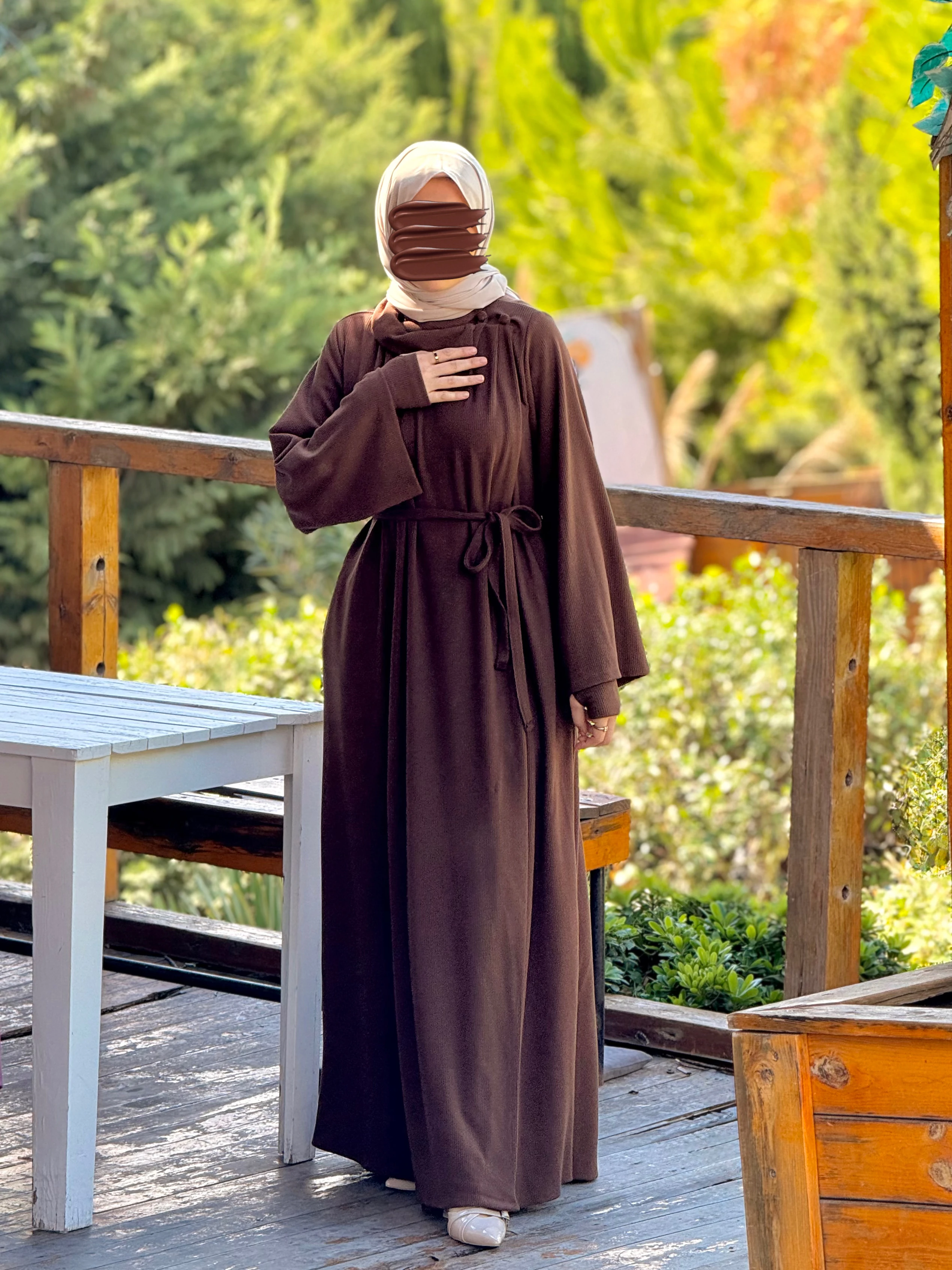 Ankanoor Anvelop Kolluklu Örme Ferace&Elbise Anka255103