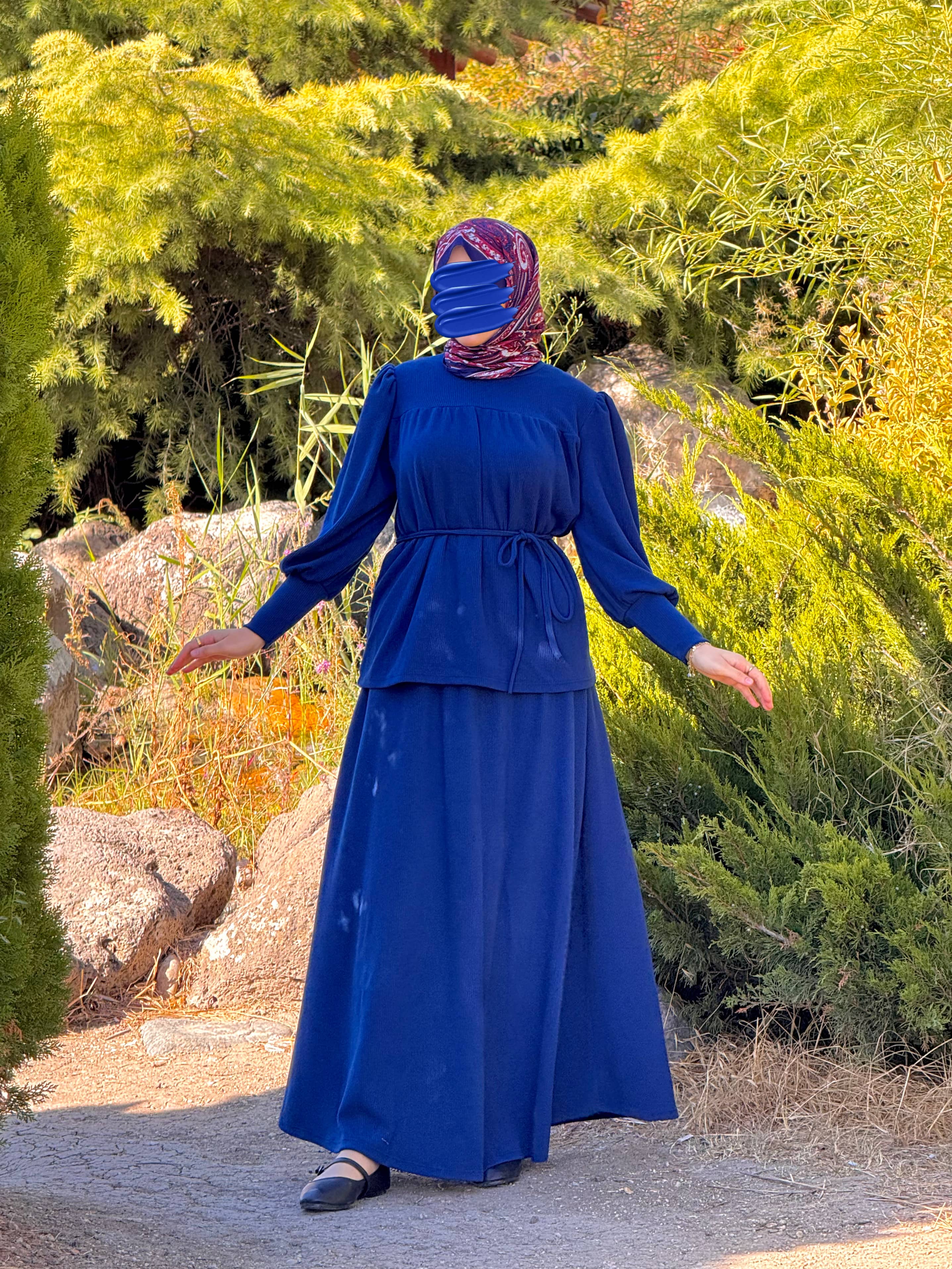 Ankanoor Örme Robalı Etekli Takım ANKA255104 - laci̇vert