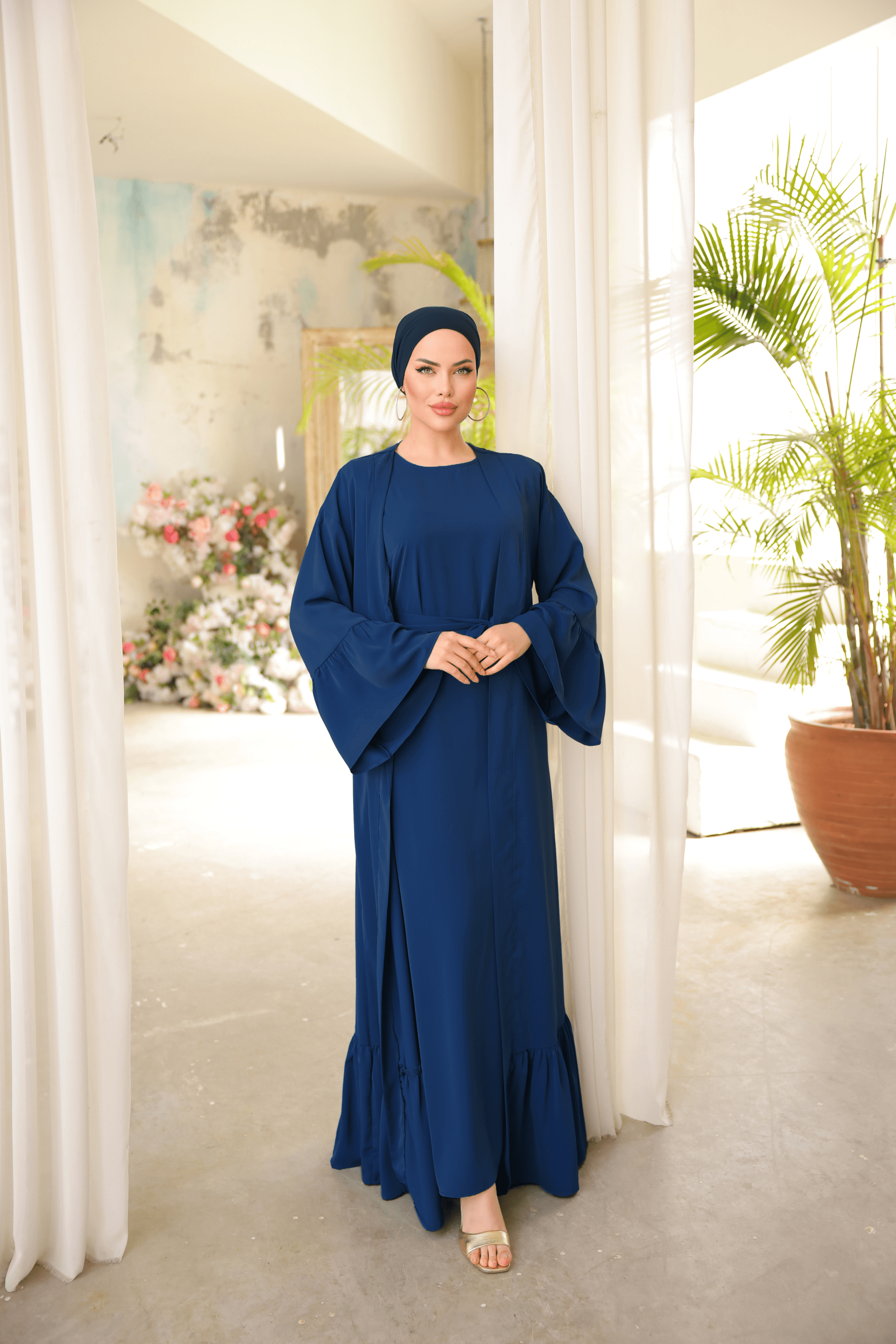 Ankanoor Fırfırlı Ikili Takım Abaya Anka255038