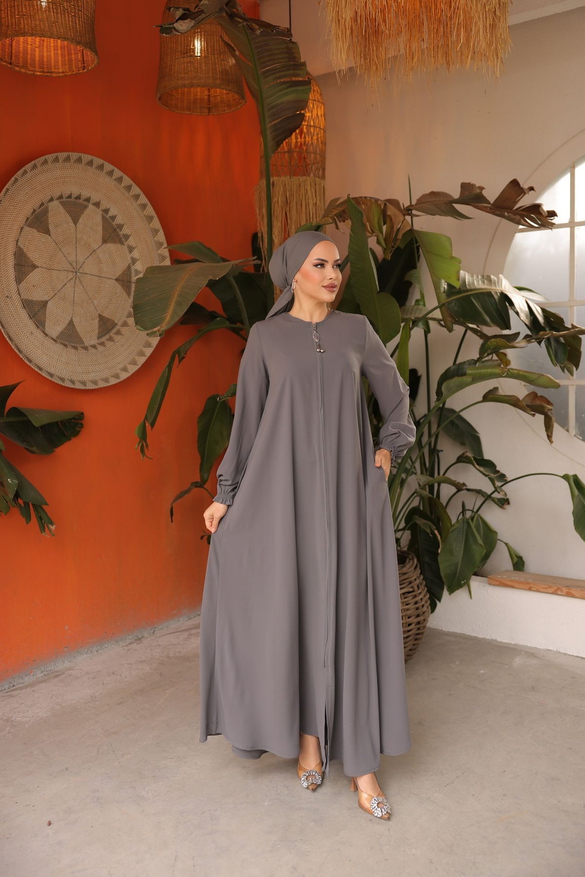 Ankanoor Mevlana Ferace Anka255002 - koyu gri̇