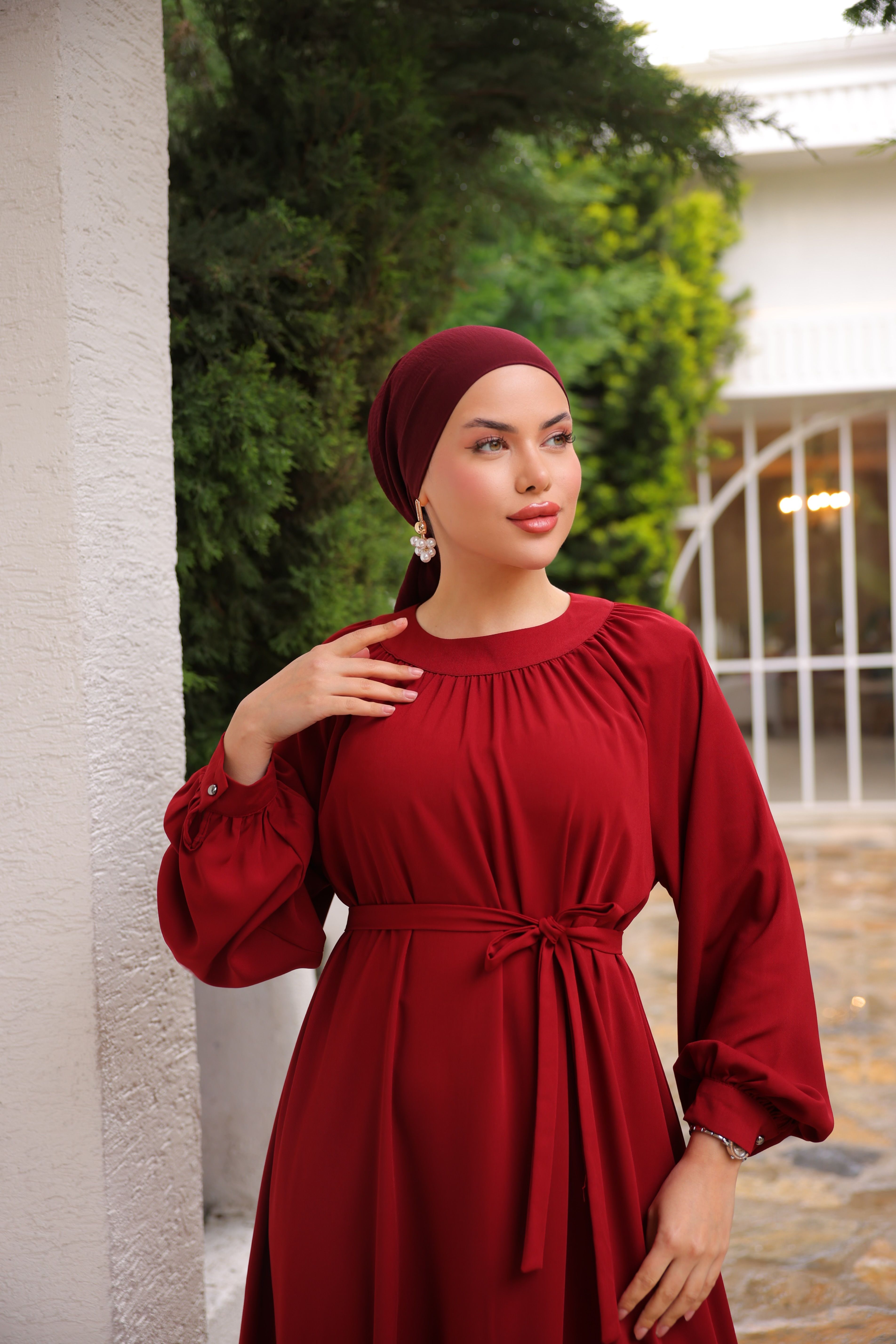 Ankanoor Reglan Kollu Büzgü Yaka Elbise Anka255089