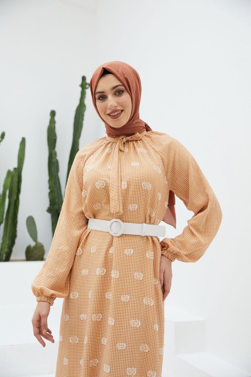 Ankanoor Pötikare Reglan Kol Nakışlı Elbise Anka251406