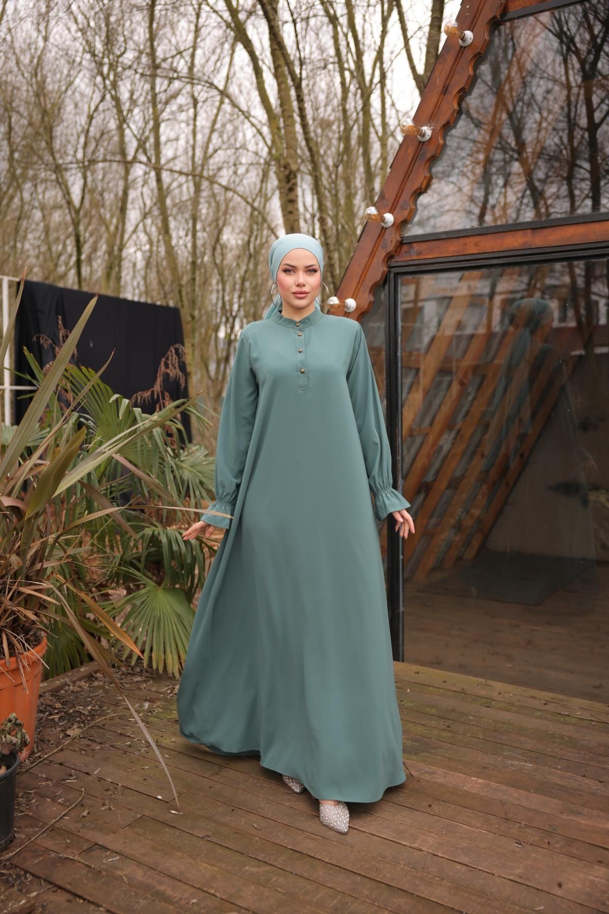 Ankanoor Yarım Patlı Sufleli Elbise Anka255079
