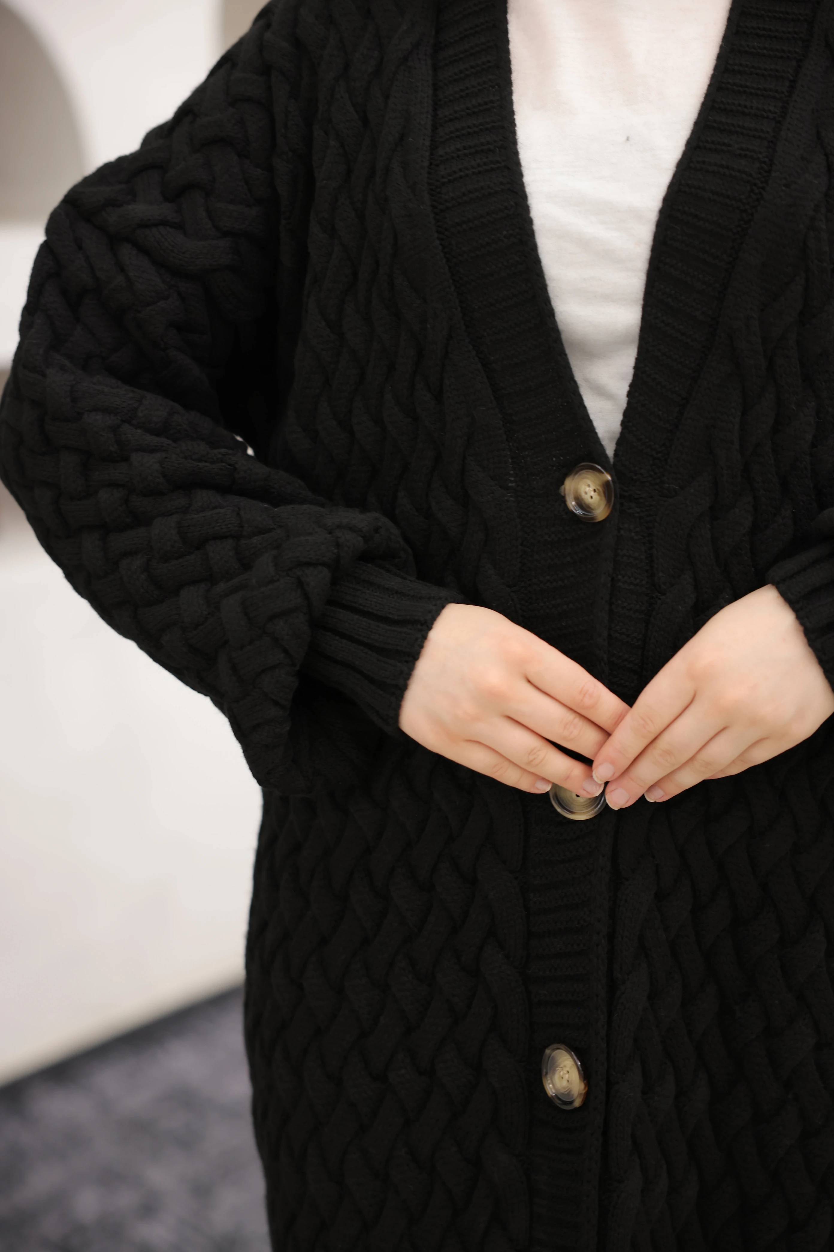 Ankanoor Örgü Desen Triko Hırka ANKA252013