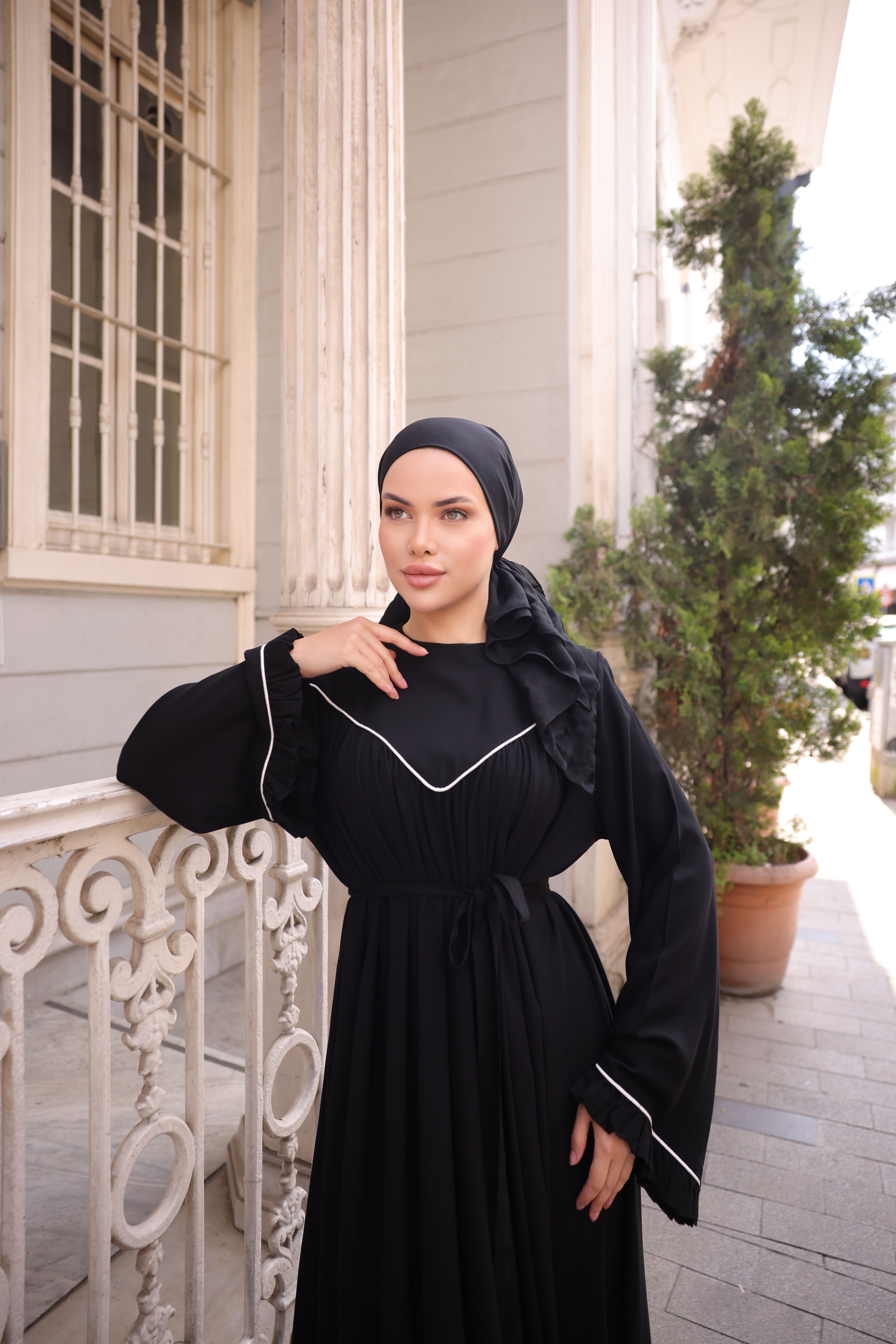 Ankanoor V Robalı Biyeli Belmando Elbise Anka255097