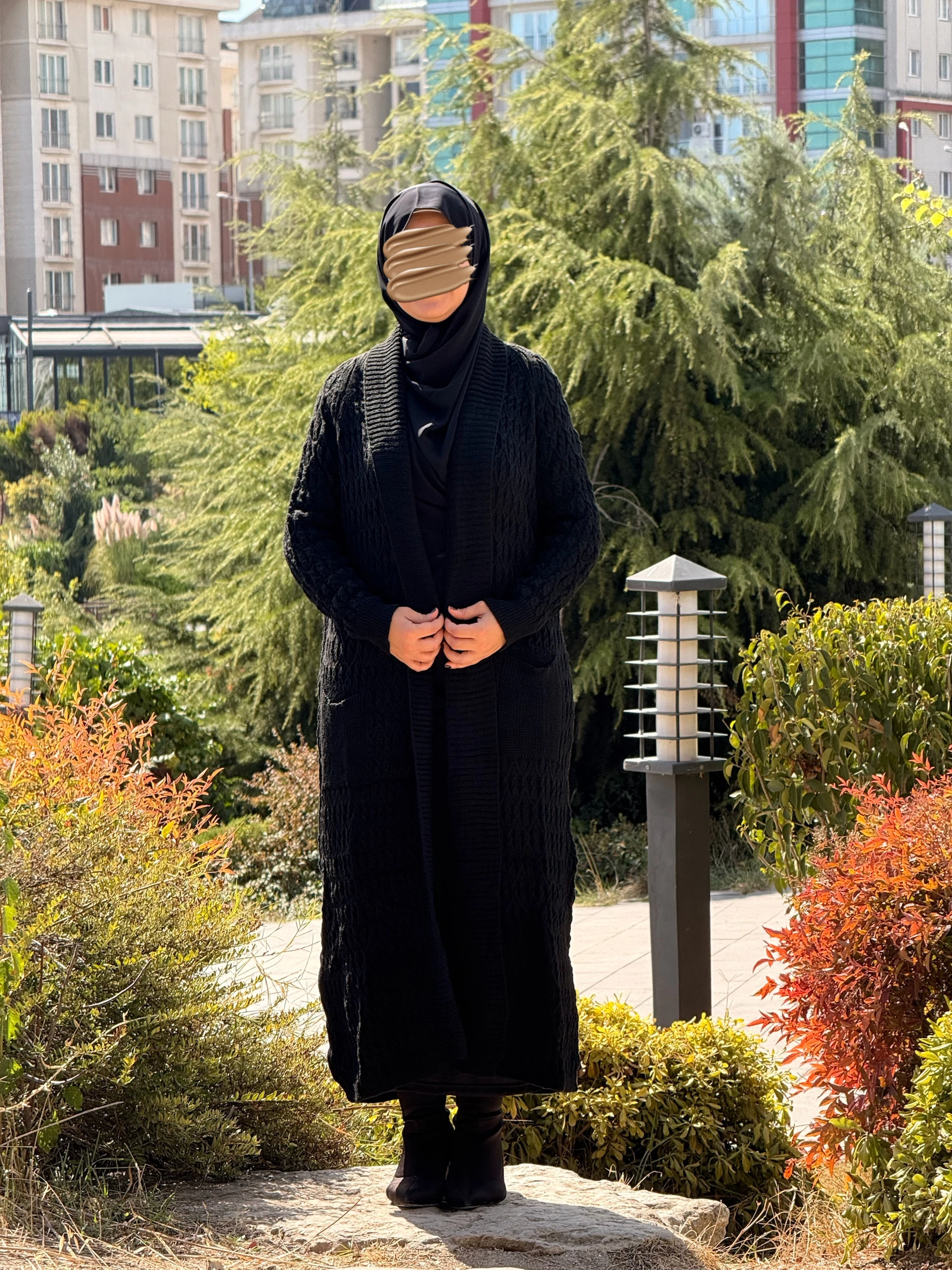 Ankanoor Triko Şal Yaka Hırka ANKA252006 - siyah