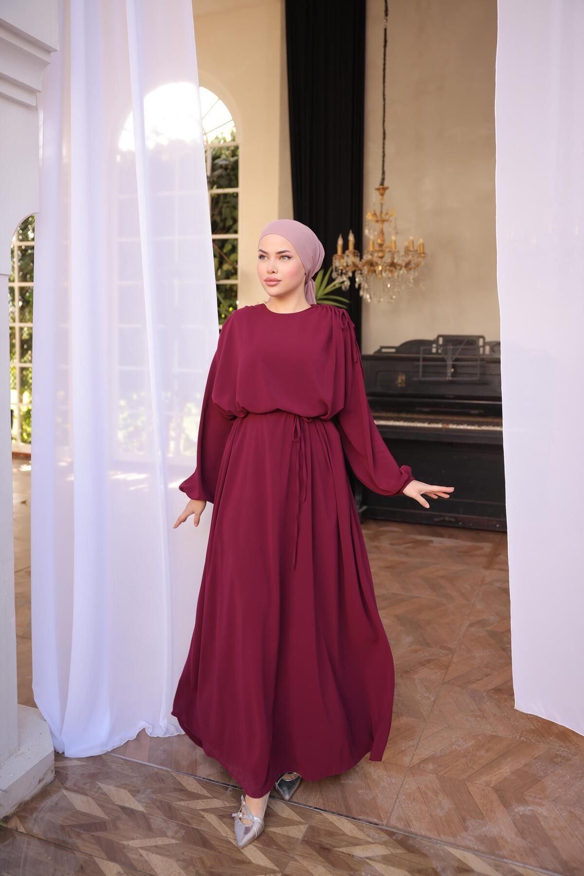 Ankanoor  Omzu Tünel Detaylı Elbise Anka255063