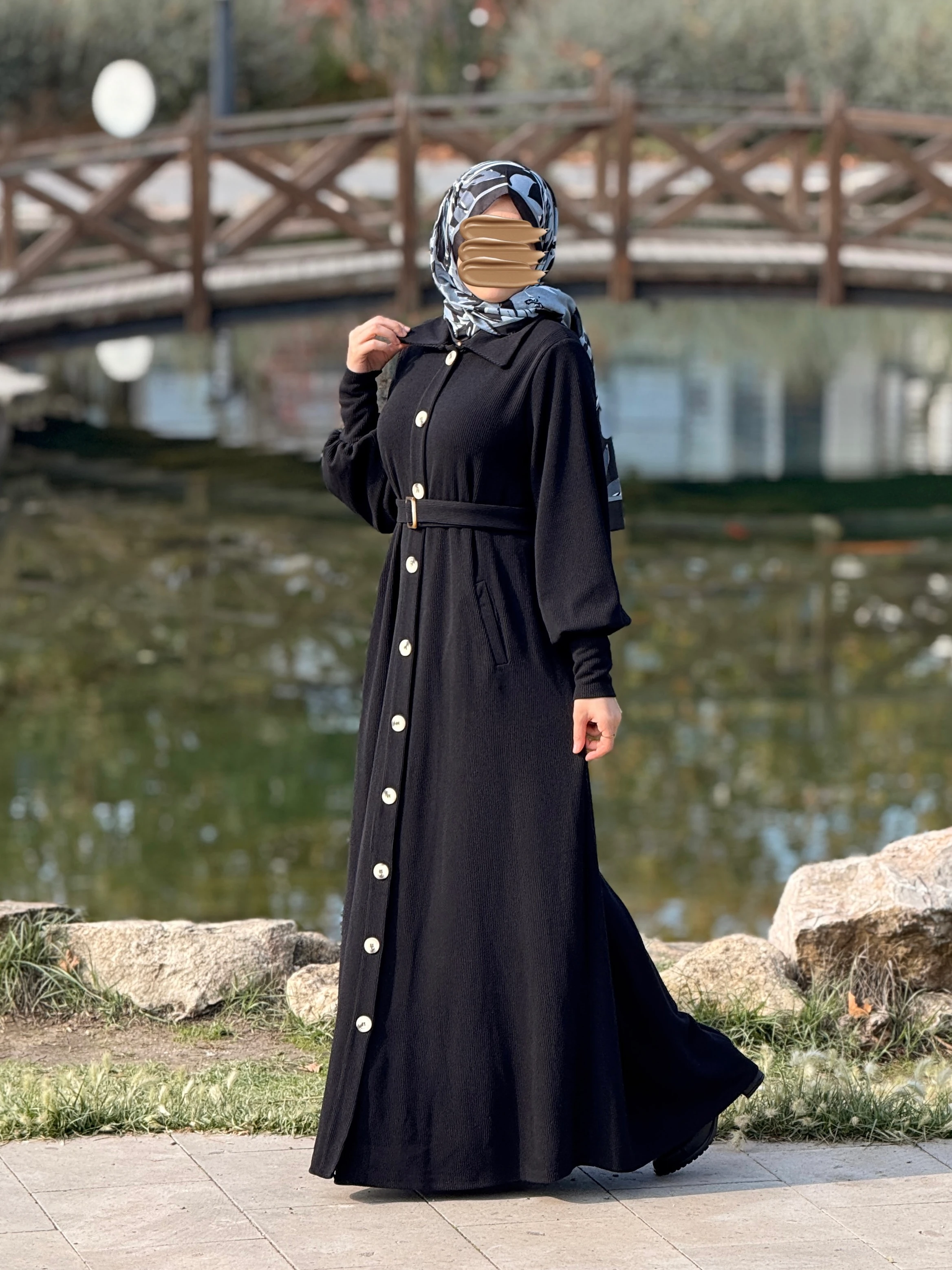 Ankanoor Flato Cepli Toka Kemerli Örme Ferace ANKA255115