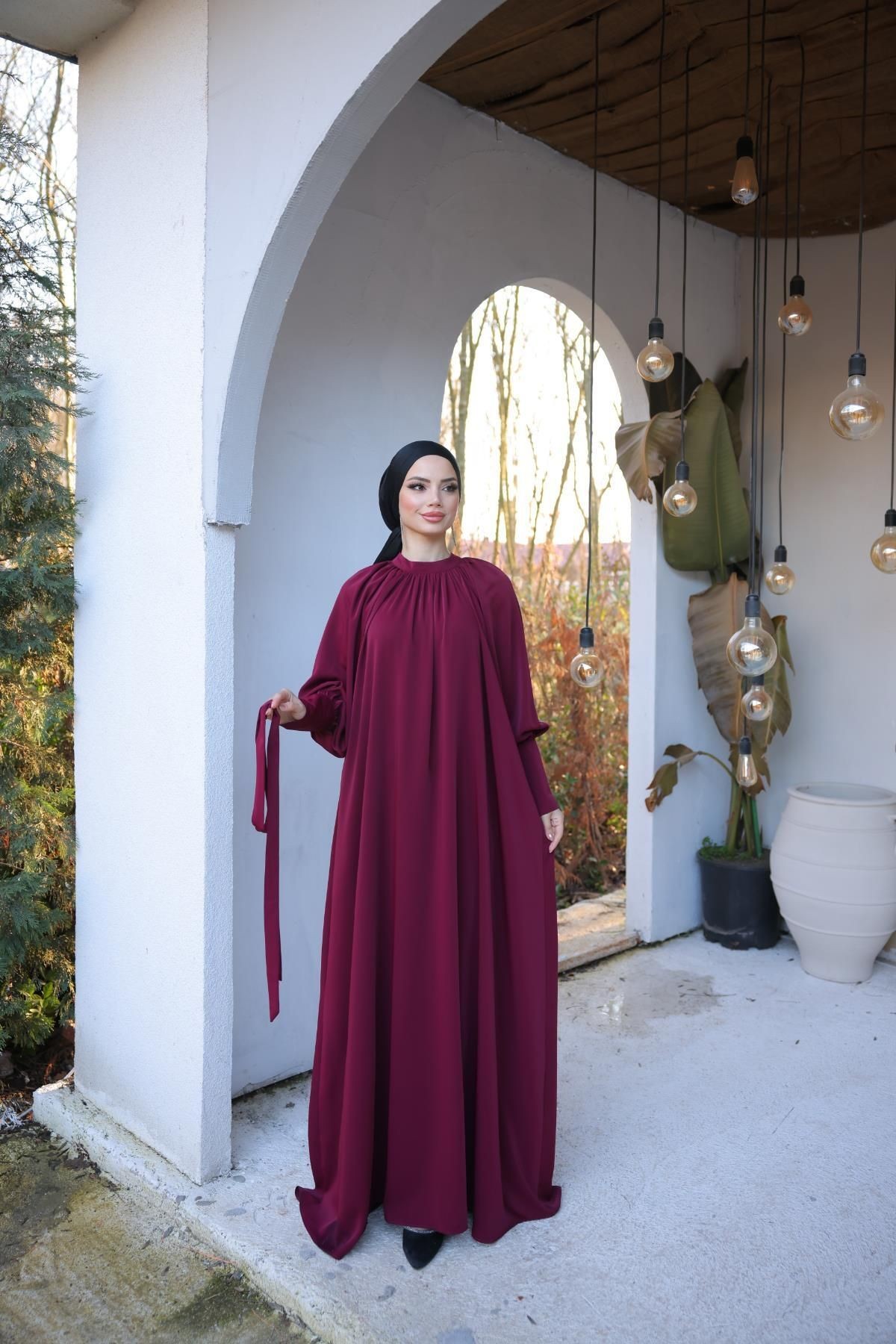 Ankanoor Reglan Kol Büzgülü Elbise Anka255072