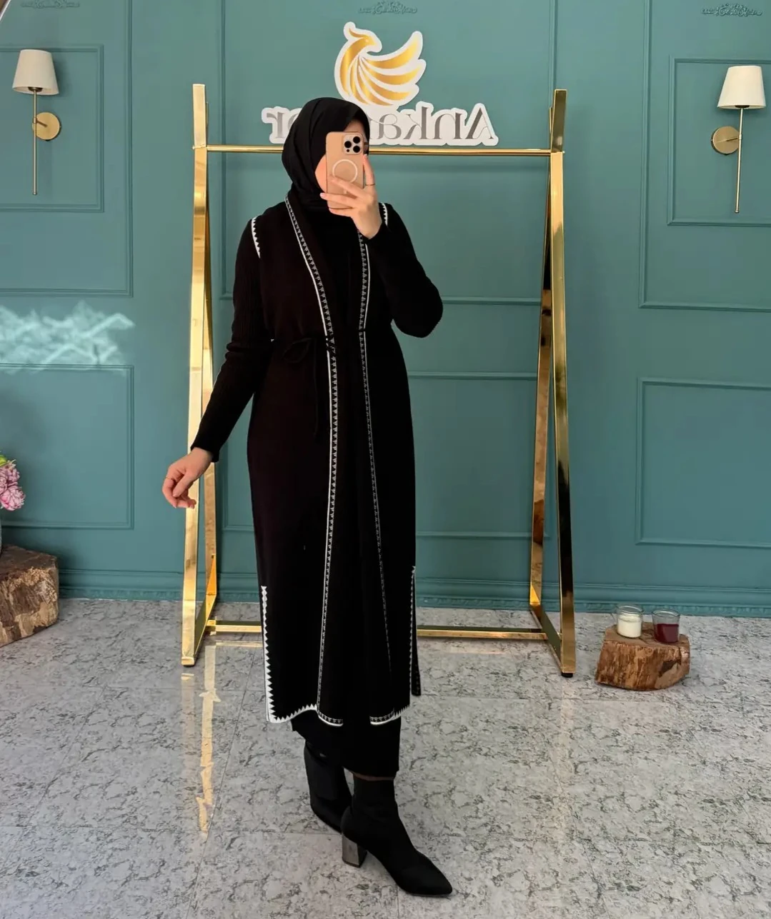 Ankanoor Çoban Nakışlı Kruvaze Çelik Yelek ANKA2518205 - siyah