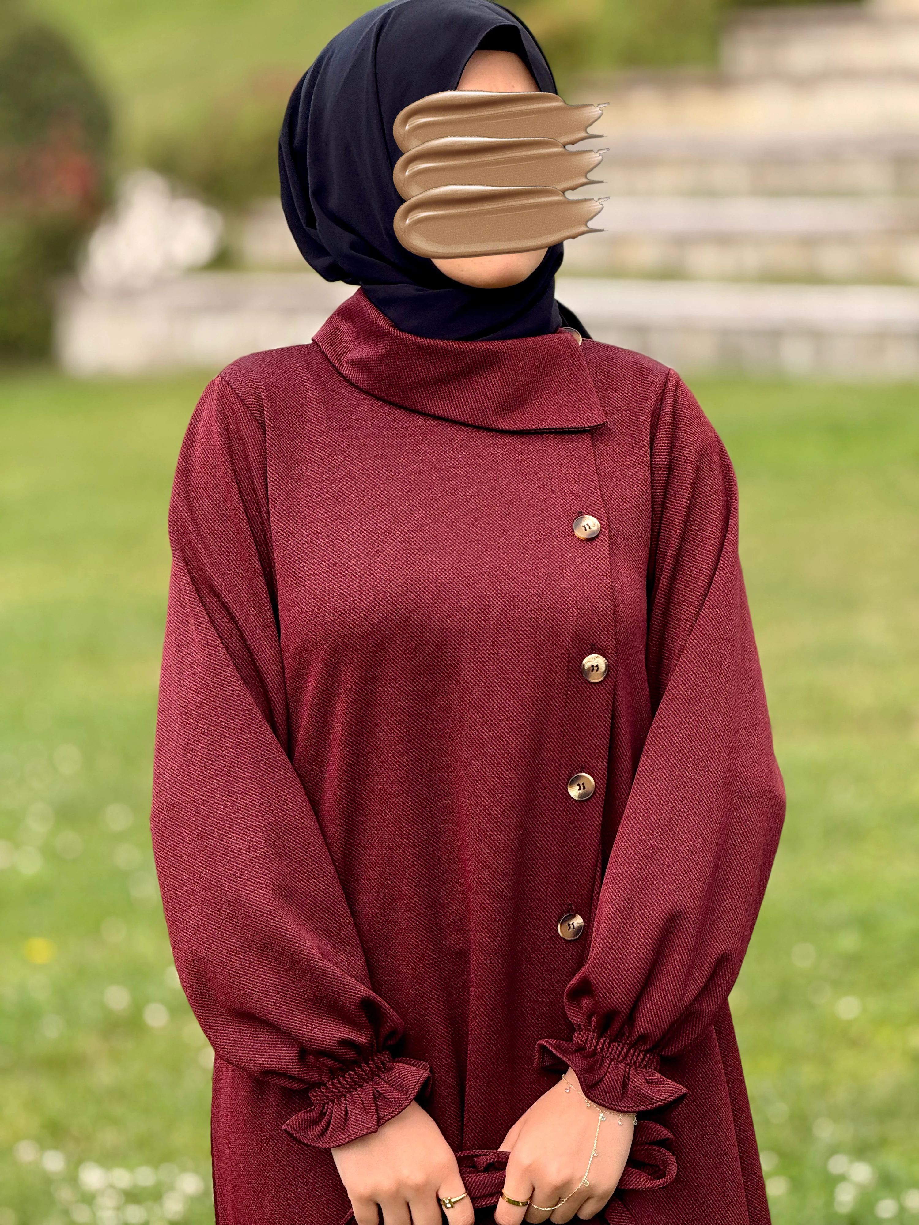 Ankanoor Anvelop Yandan Düğmeli Örme Elbise ANKA255113