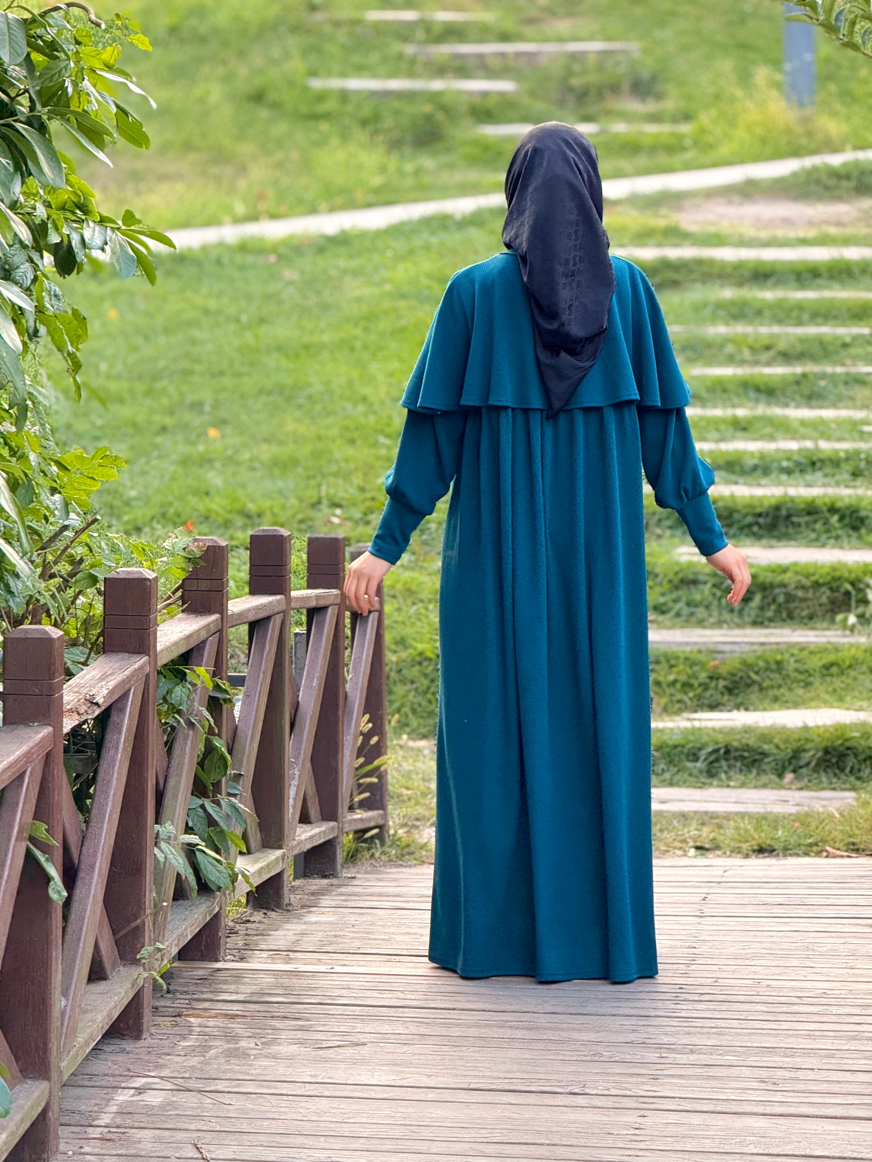 Ankanoor Pelerinli Örme Elbise ANKA255108