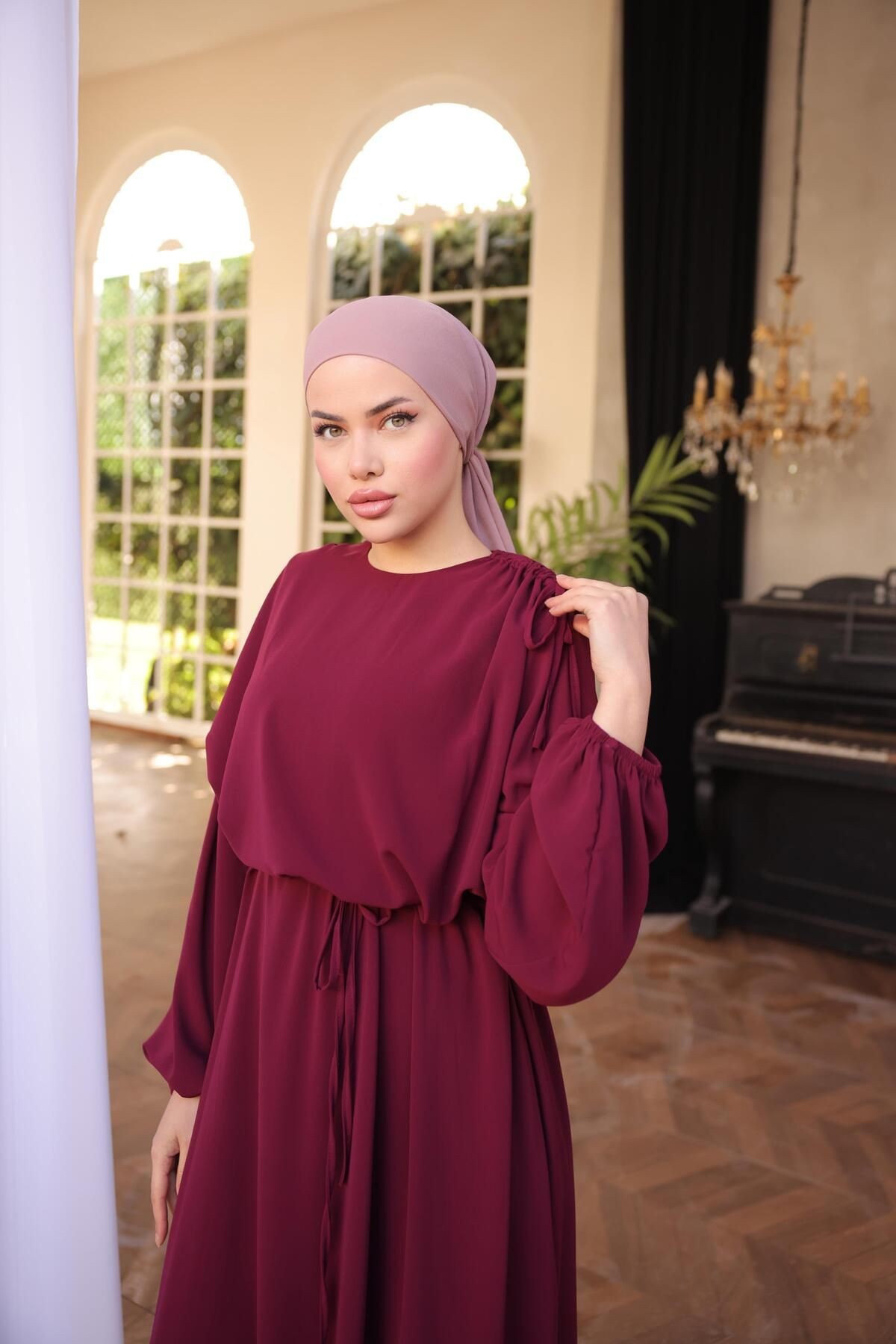 Ankanoor  Omzu Tünel Detaylı Elbise Anka255063
