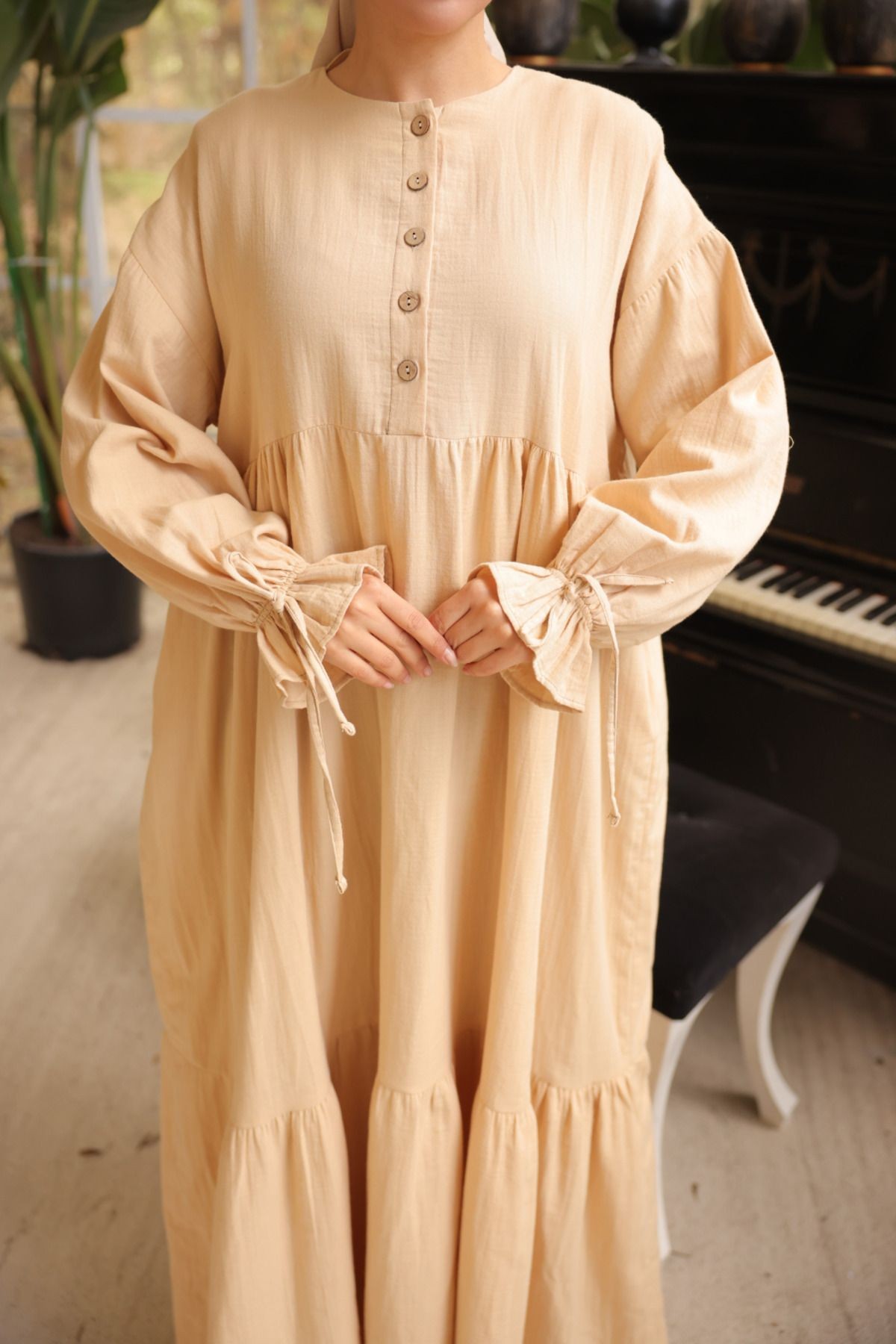 Ankanoor Yarım Pat Müslin Elbise Anka255055