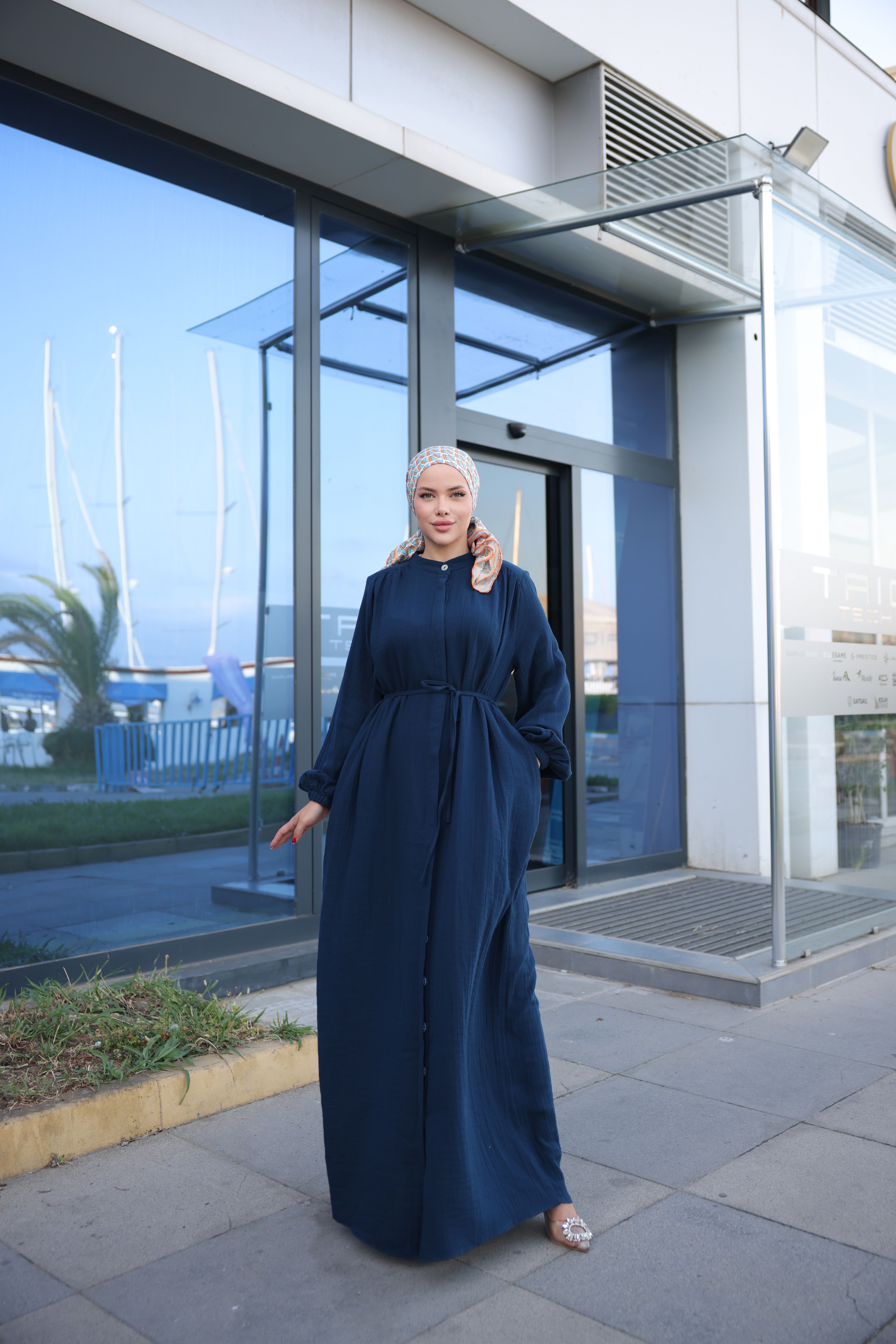Ankanoor Omuz Büzgülü Müslin Ferace Anka255102
