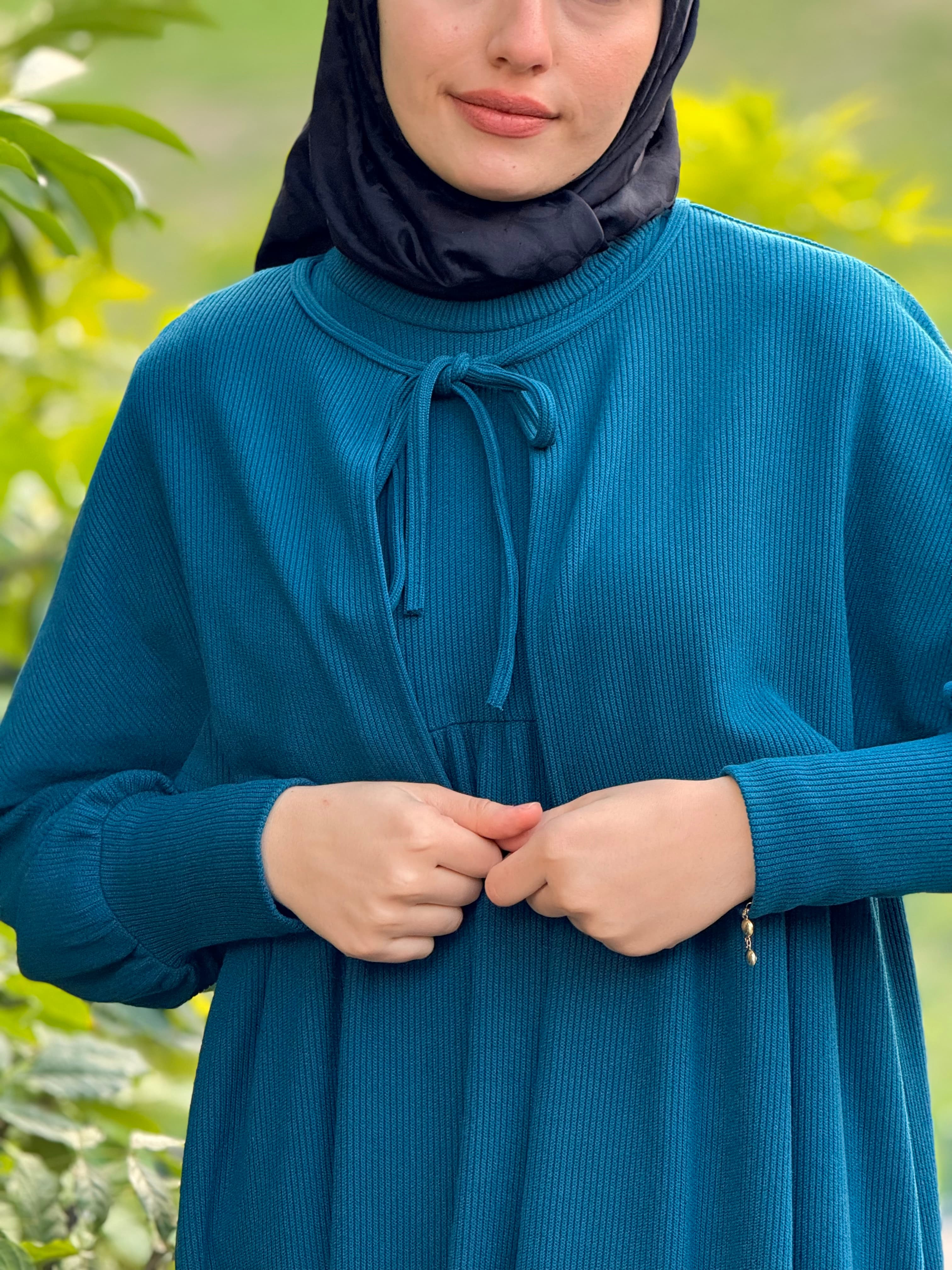 Ankanoor Pelerinli Örme Elbise ANKA255108