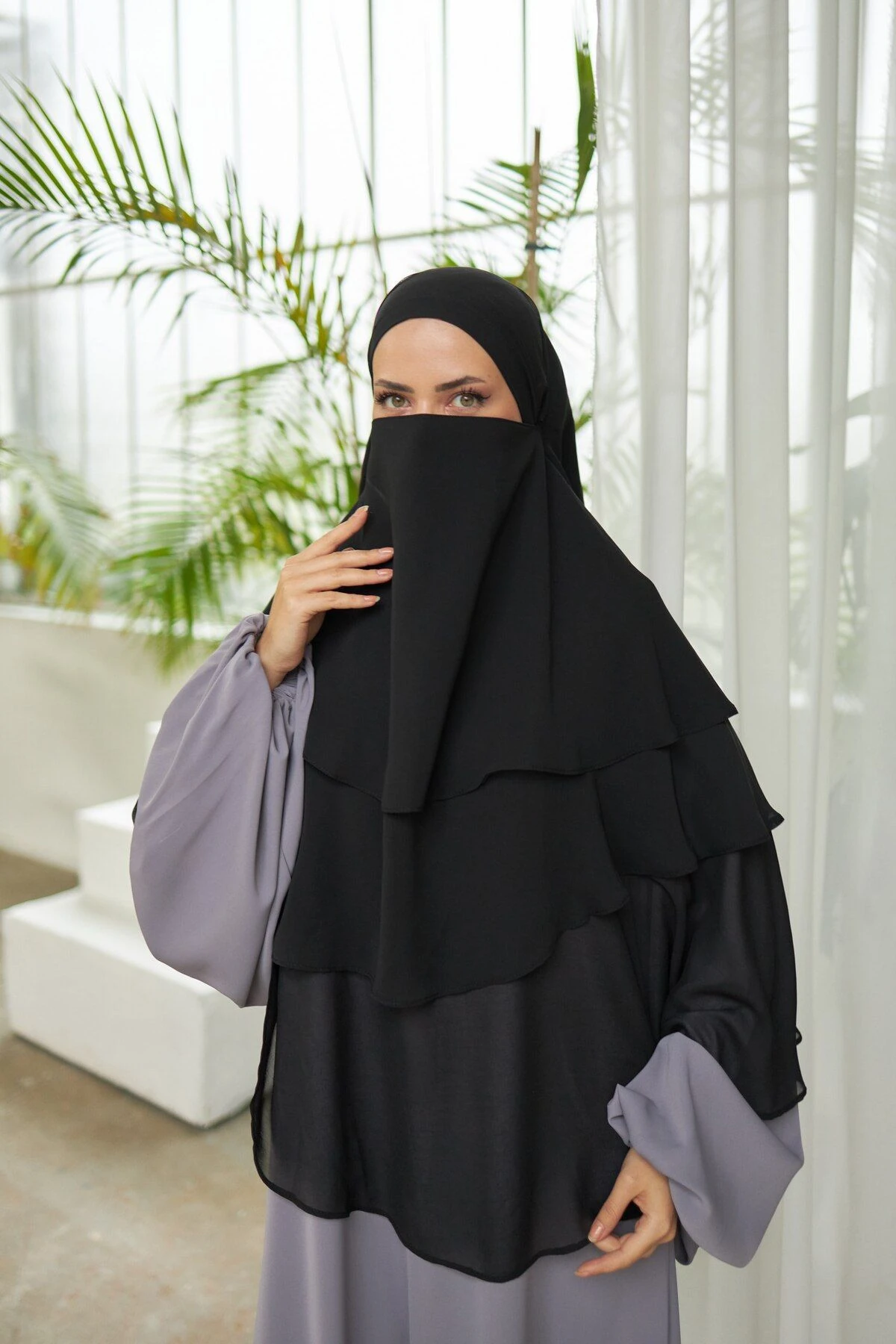 Ankanoor Peçeli 3 Katlı Şifon Sufle Şal Anka255029