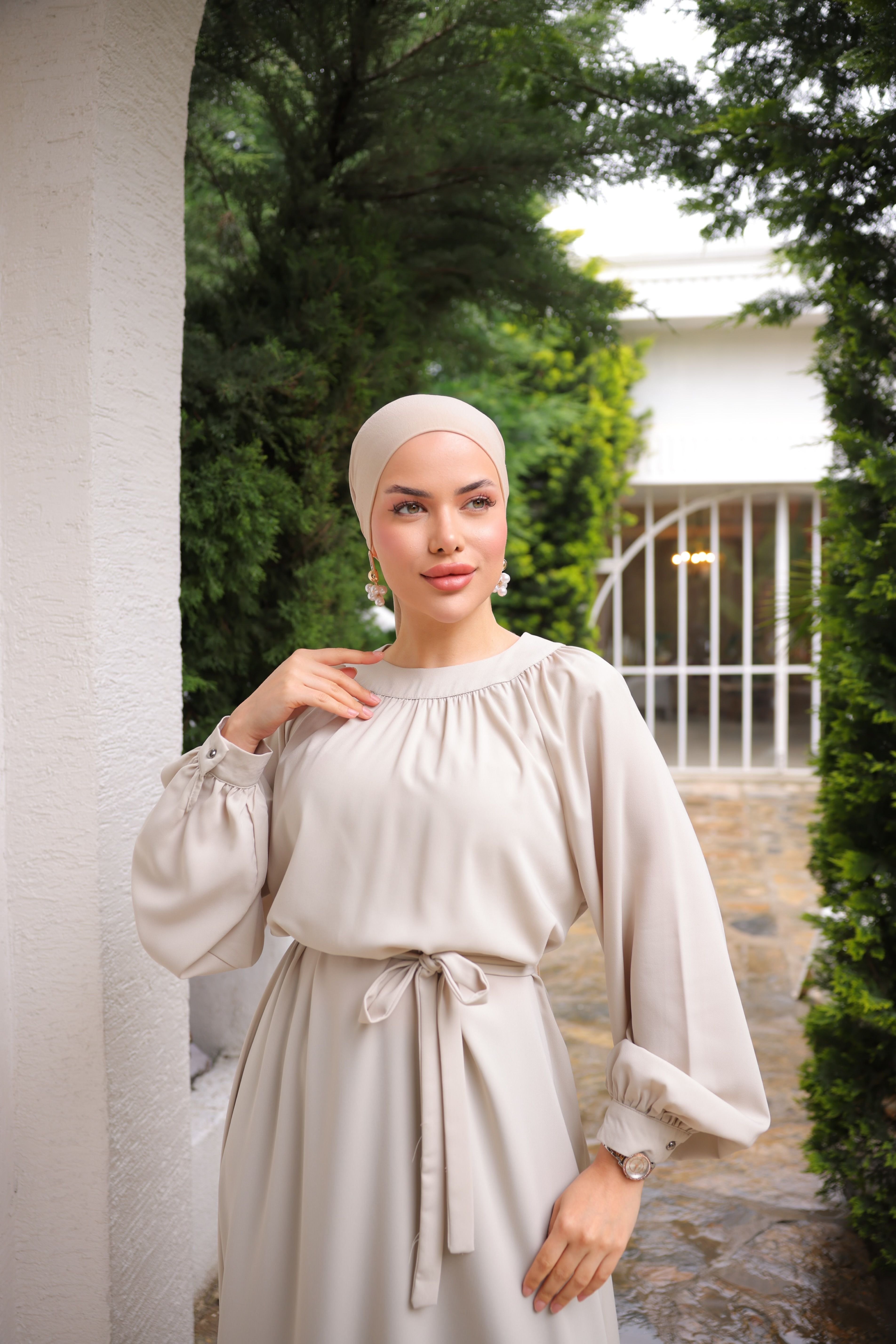 Ankanoor Reglan Kollu Büzgü Yaka Elbise Anka255089