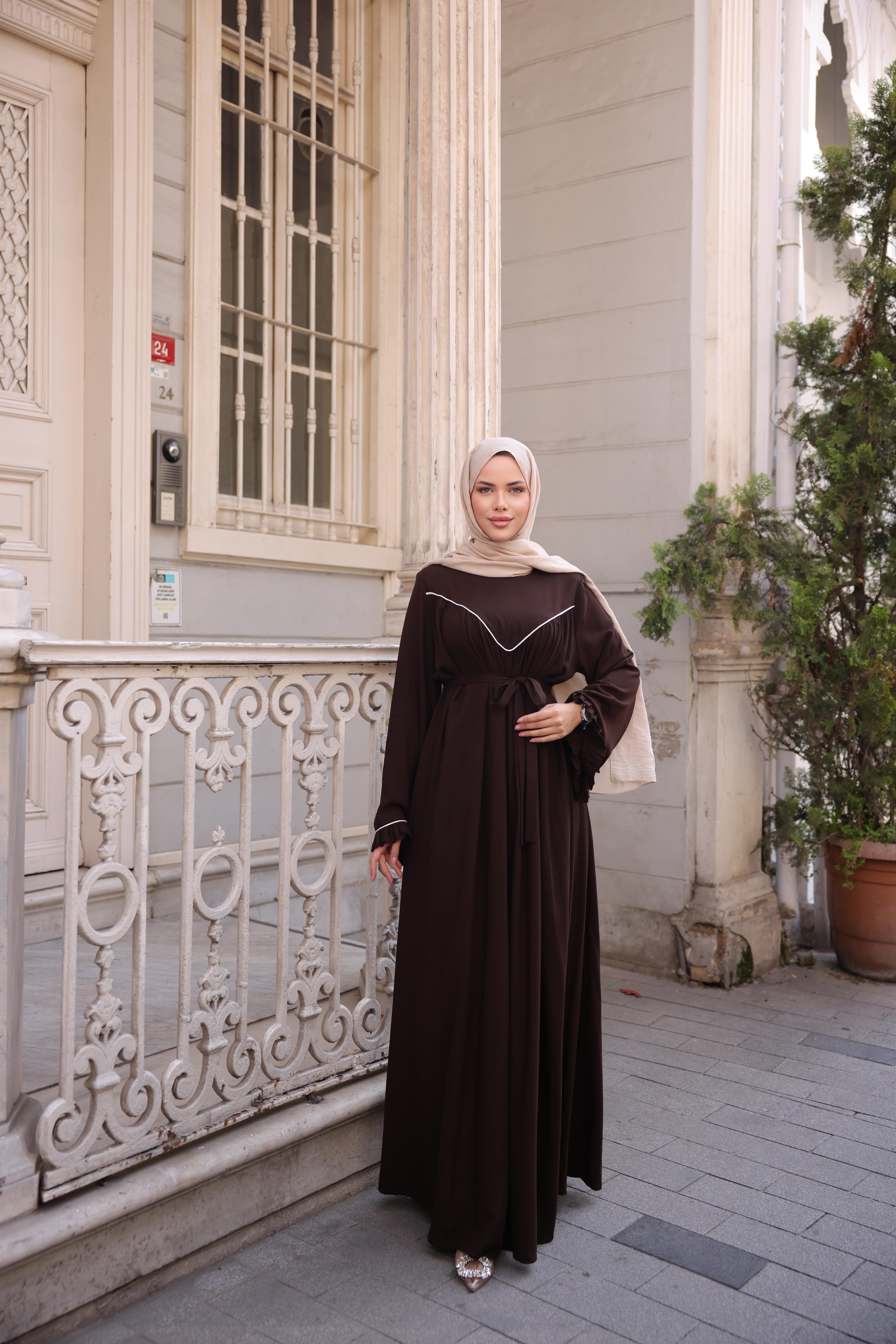 Ankanoor V Robalı Biyeli Belmando Elbise Anka255097