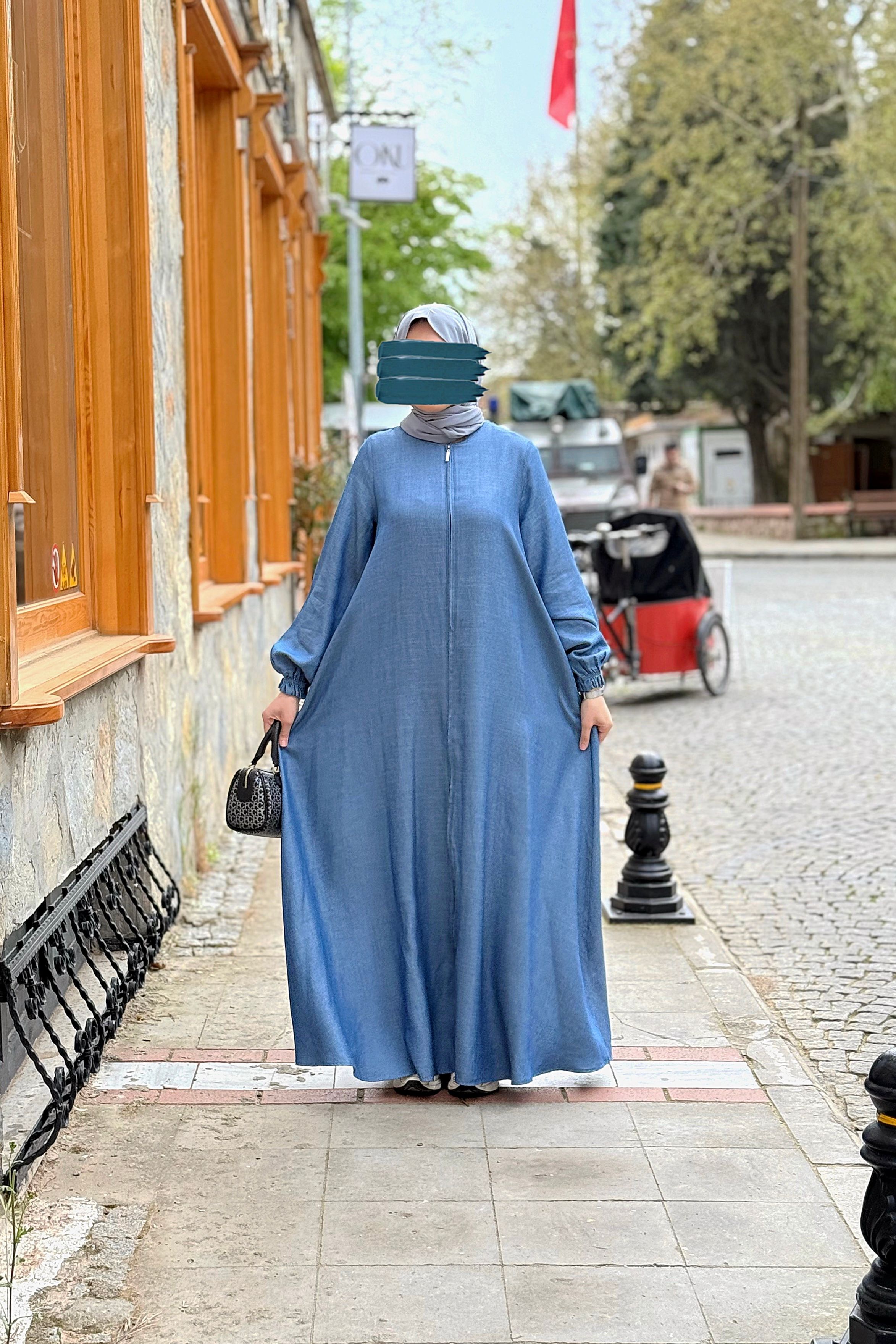 Ankanoor Tencel Kot Mevlana Ferace ANKA255003 - mavi
