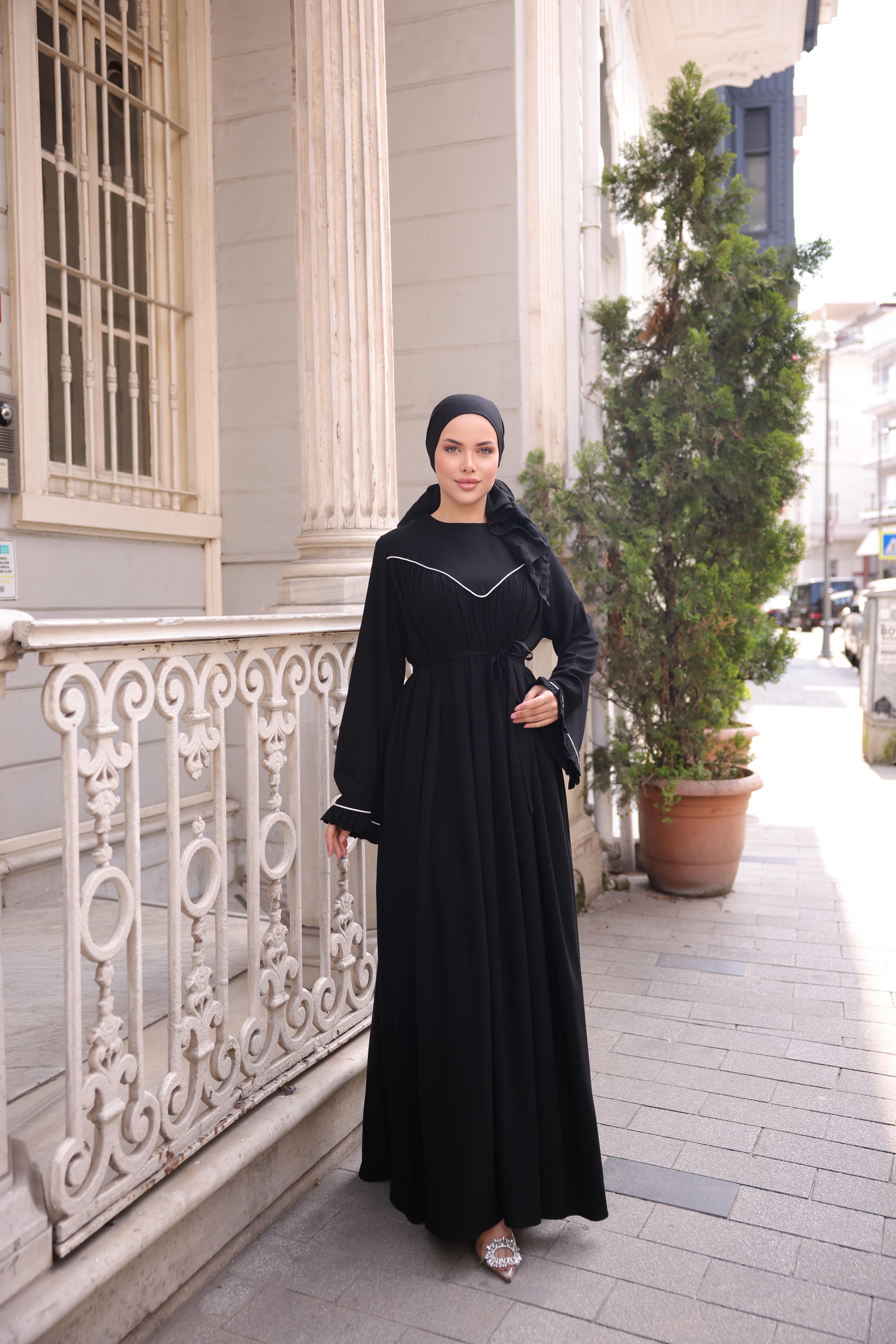 Ankanoor V Robalı Biyeli Belmando Elbise Anka255097