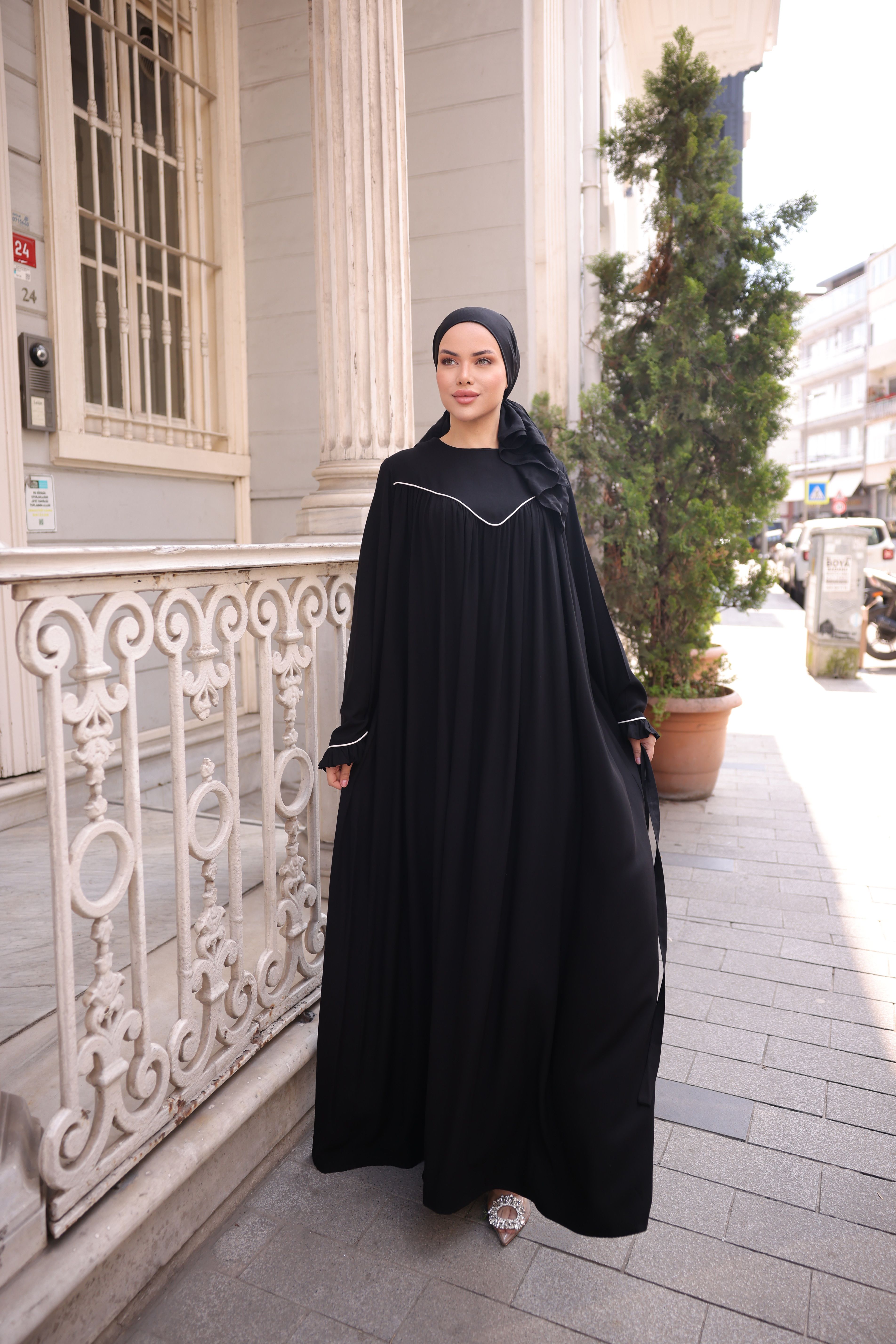 Ankanoor V Robalı Biyeli Belmando Elbise Anka255097