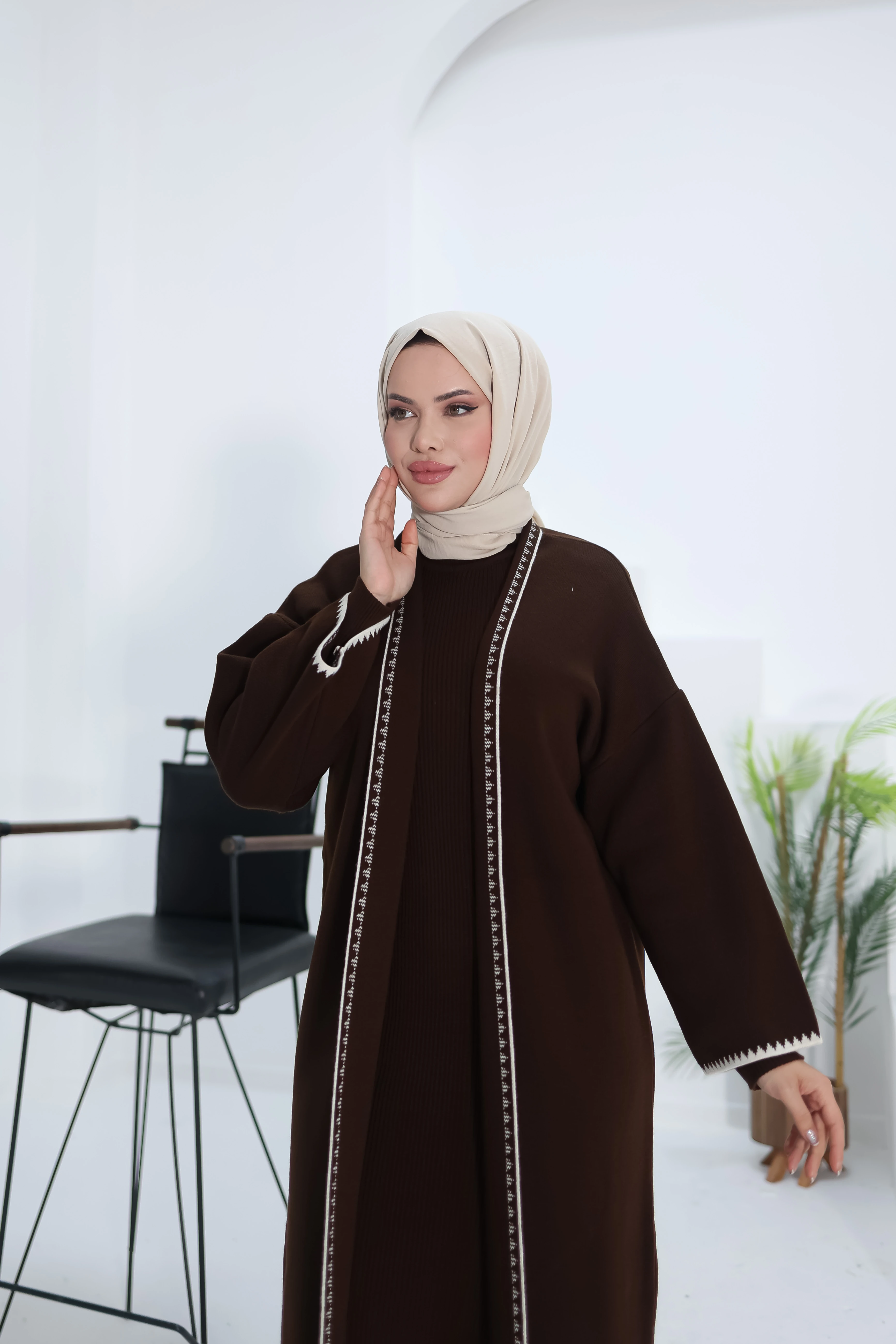 Ankanoor Çoban Nakışlı Triko Hırka ANKA18204