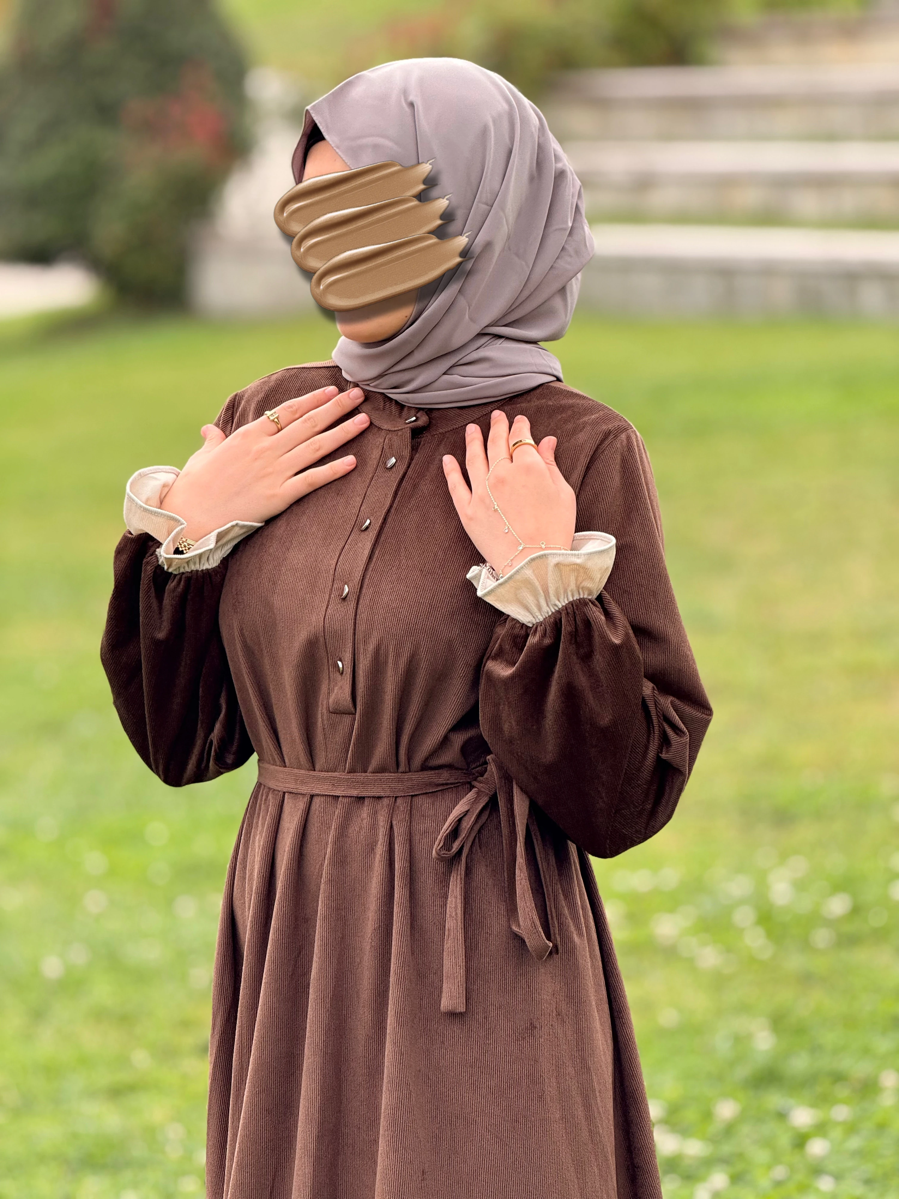 Ankanoor Garnili Kadife Elbise ANKA255112