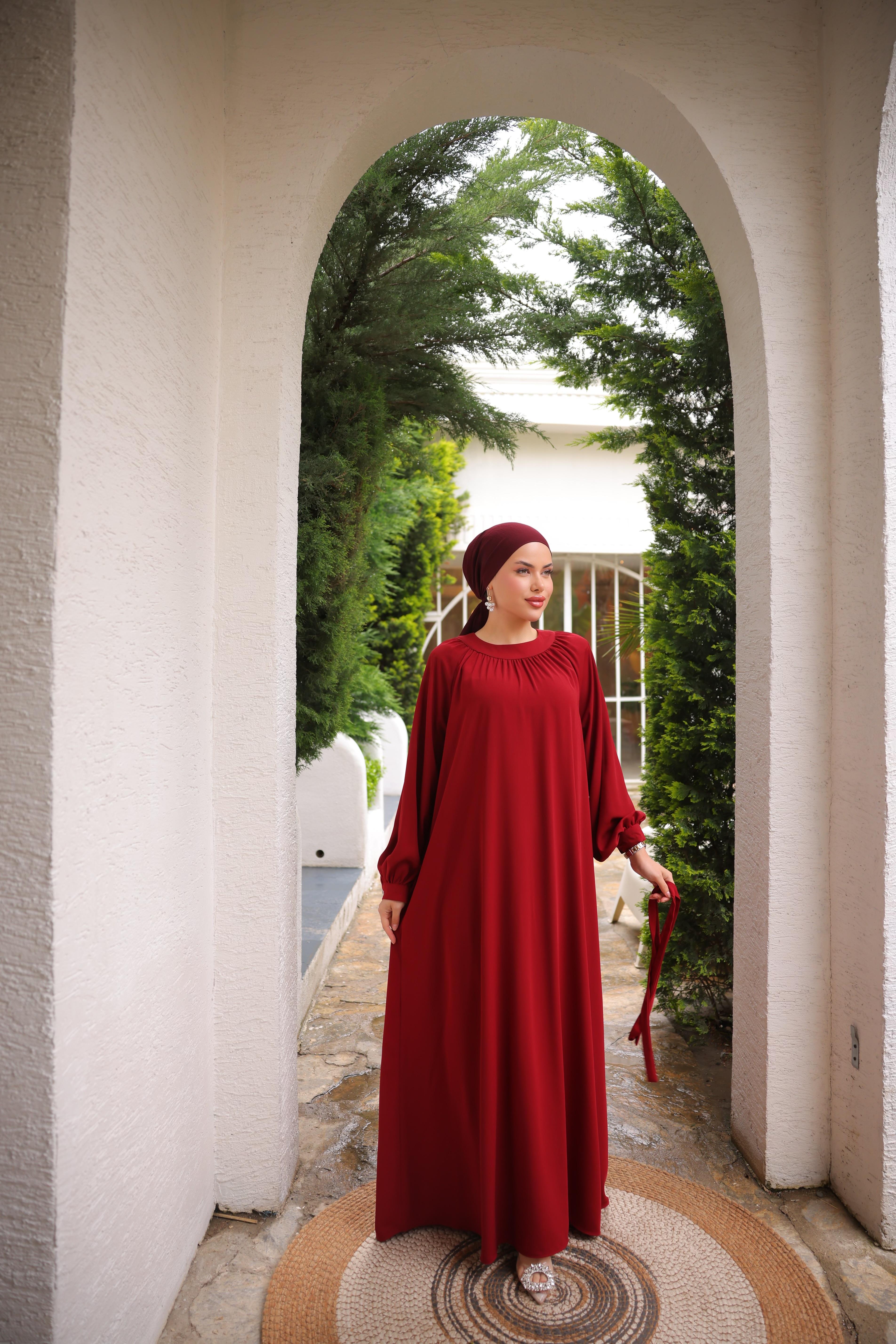Ankanoor Reglan Kollu Büzgü Yaka Elbise Anka255089