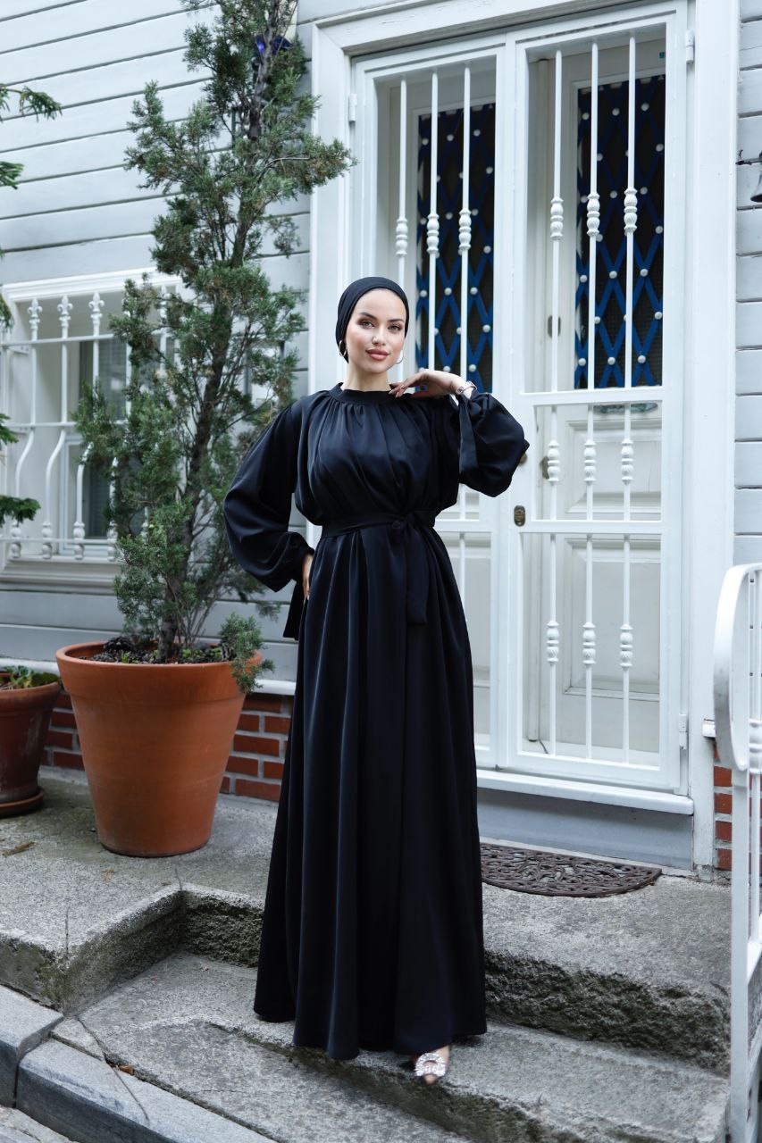 Ankanoor Büzgü Yaka Kurdelalı Elbise Anka251702