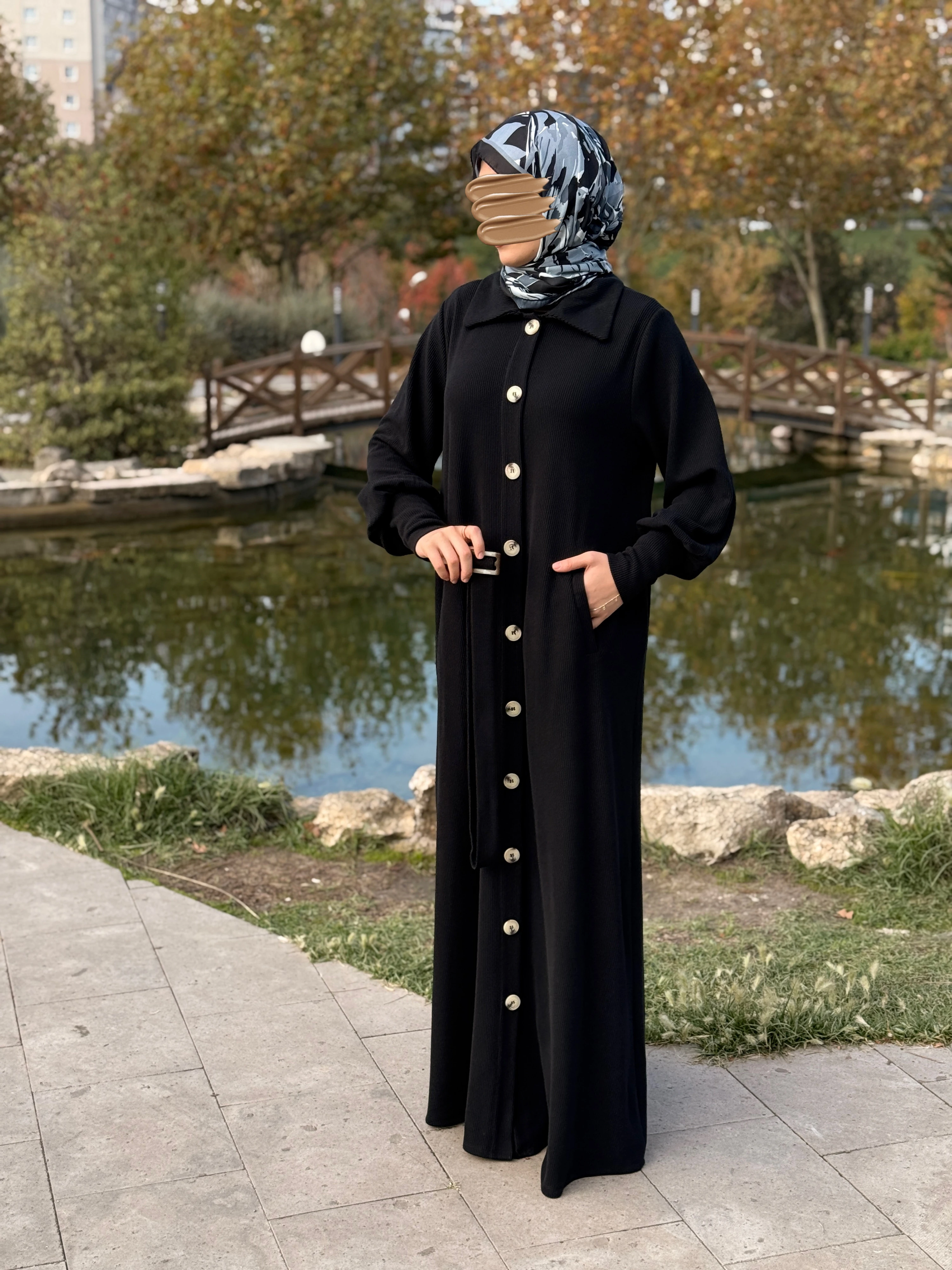 Ankanoor Flato Cepli Toka Kemerli Örme Ferace ANKA255115