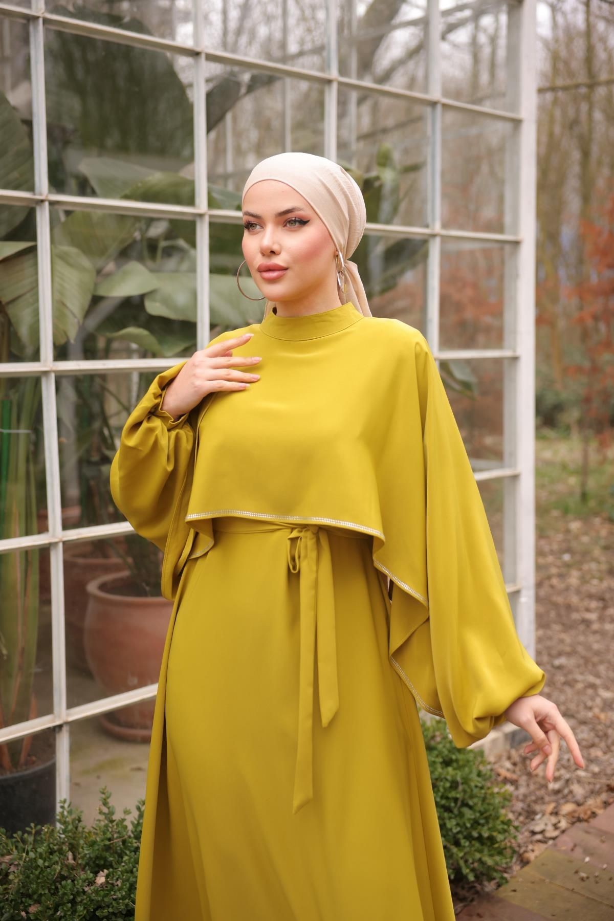 Ankanoor Taşlı Yarasa Kol Abiye Anka255066