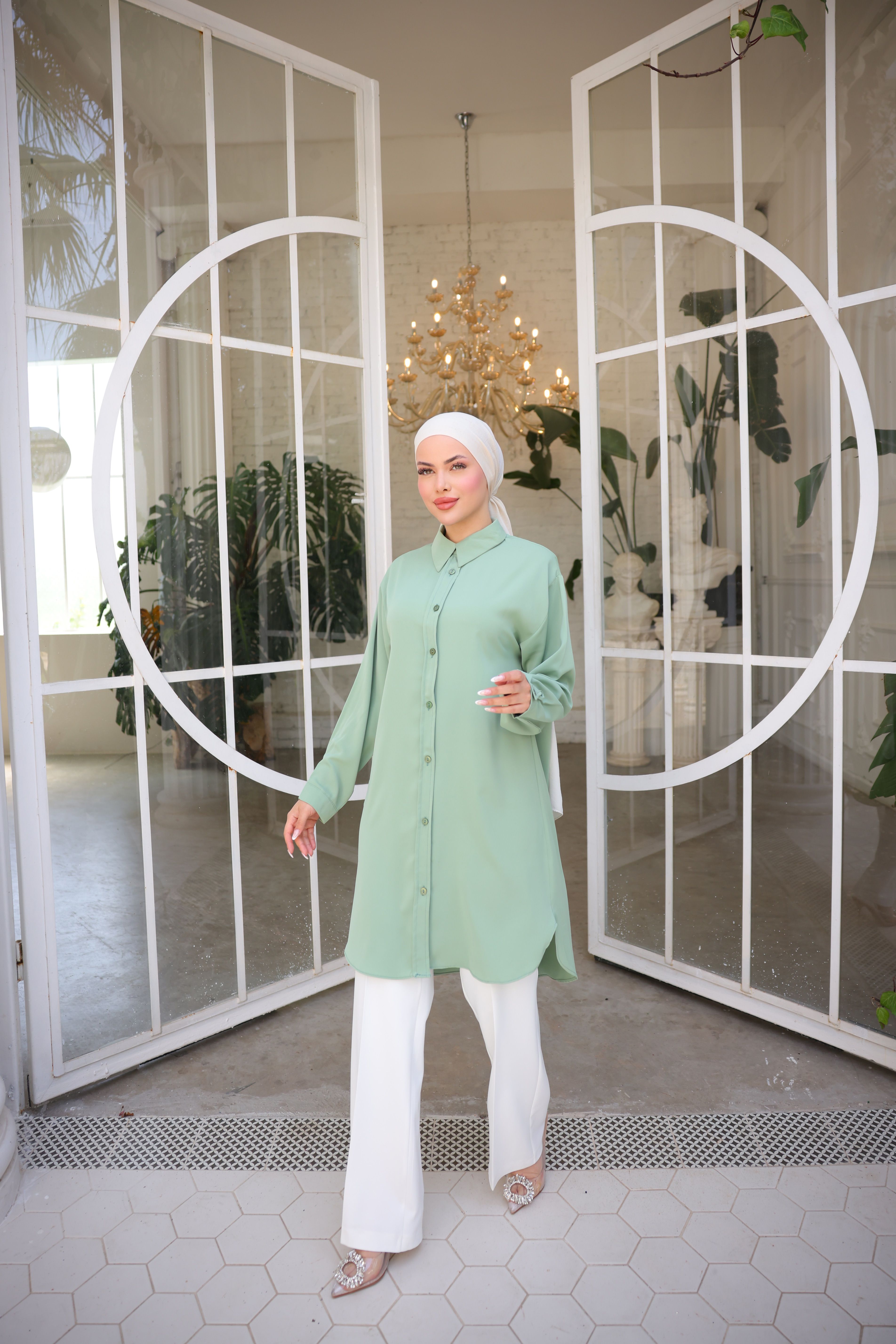 Ankanoor Dubai İpeği Gömlek Tunik Anka25zv18